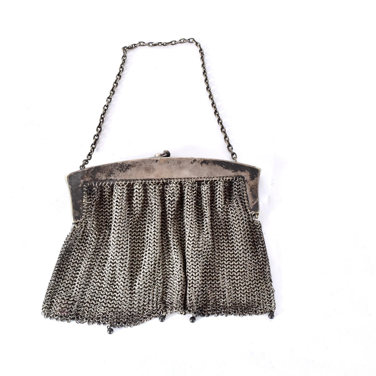 EVENING BAG, silver-plated, 1910s-20s.