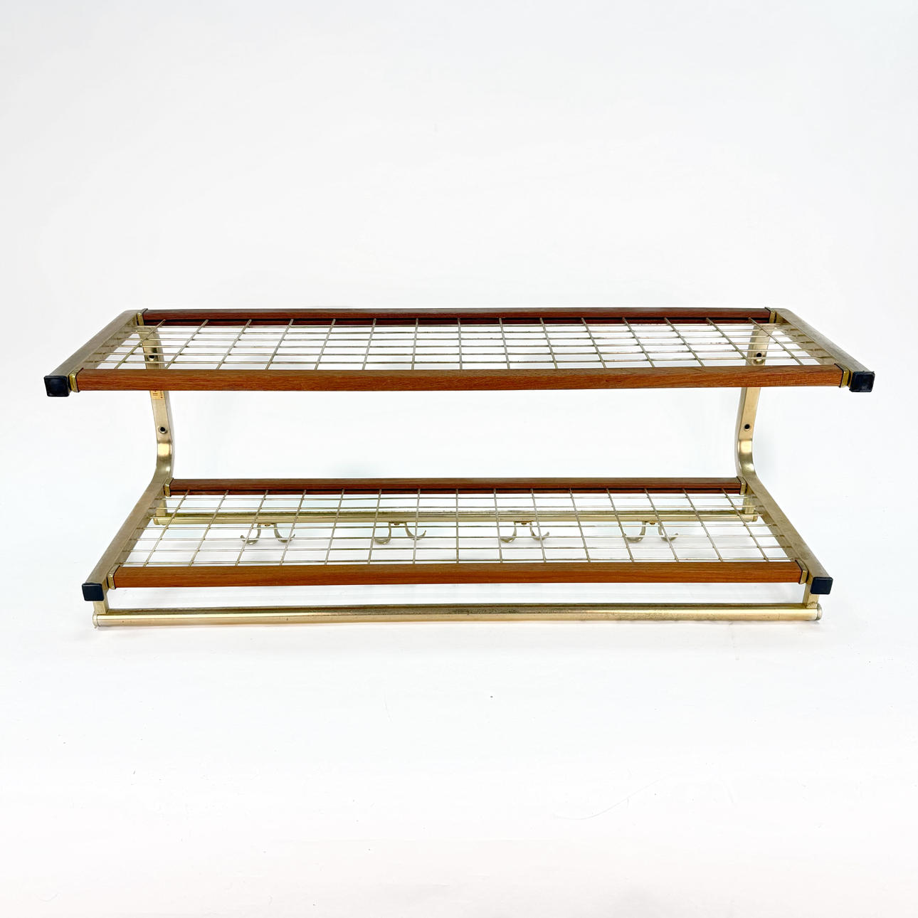 HAT RACK - Teak and brass, Isakssons.