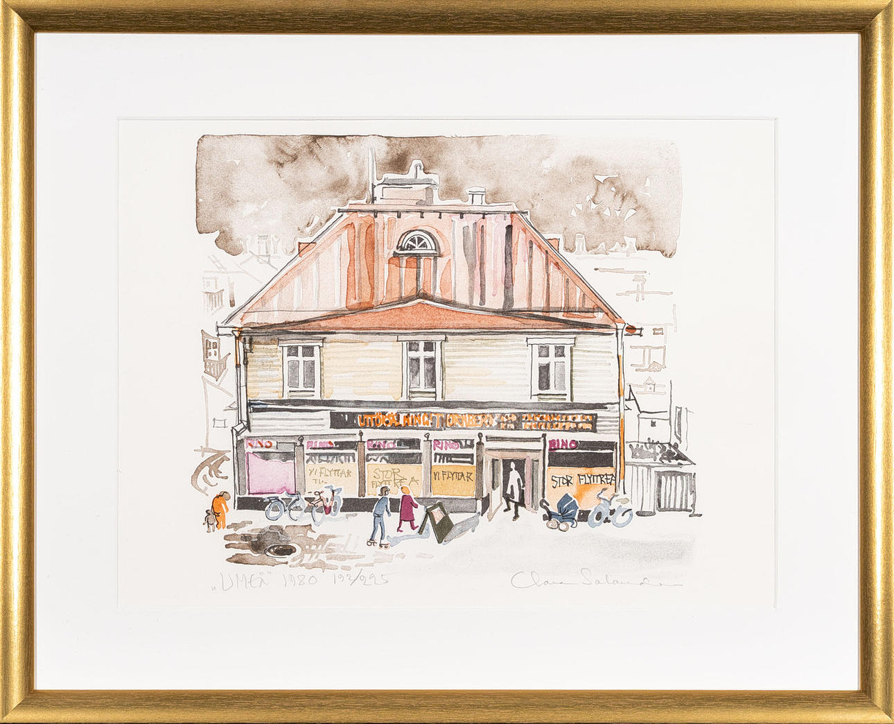 CLARA SALANDER. Colour lithograph "Umeå", signed, numbered 192/225, dated 1980.