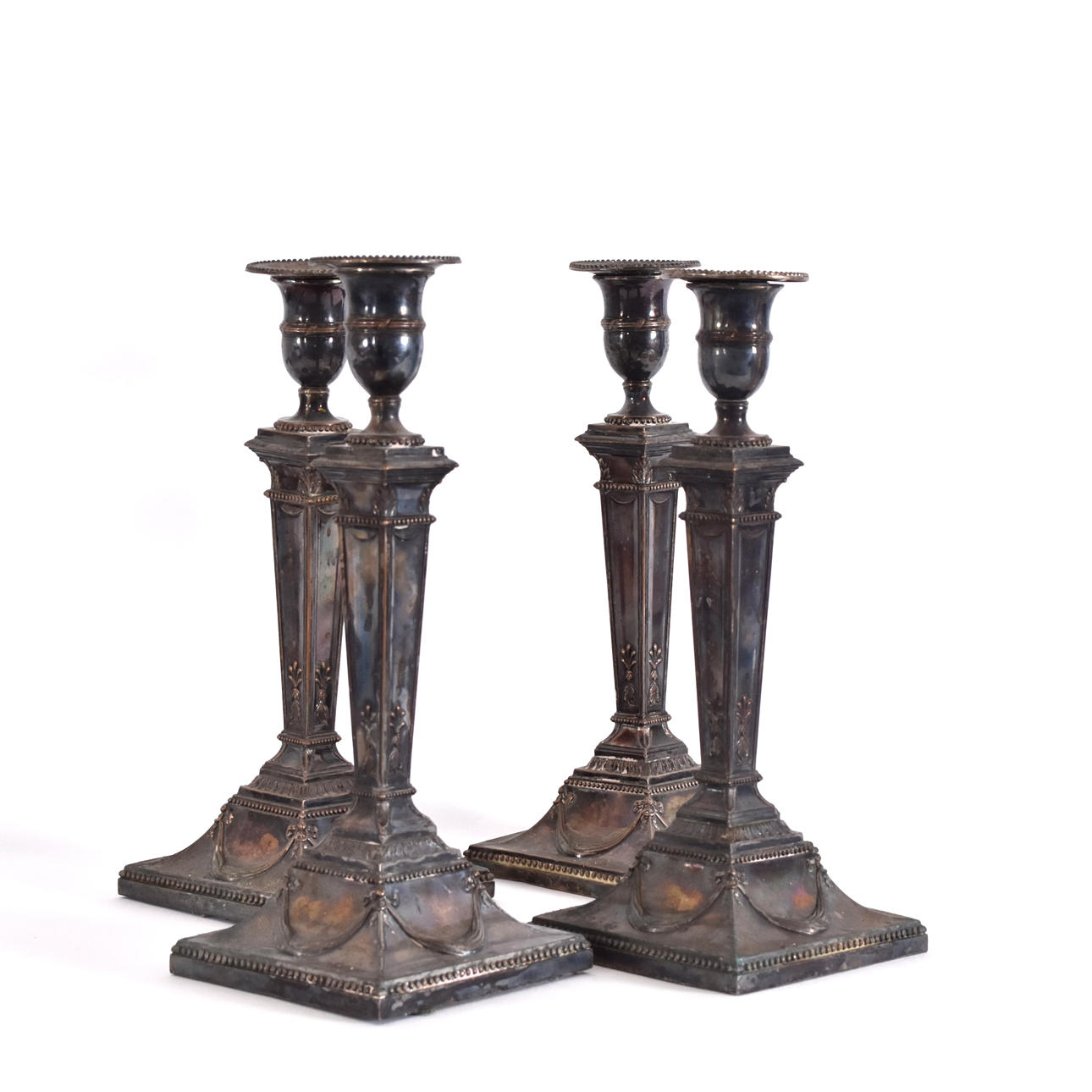 CANDLESTICKS, 4 pcs, silver plate.