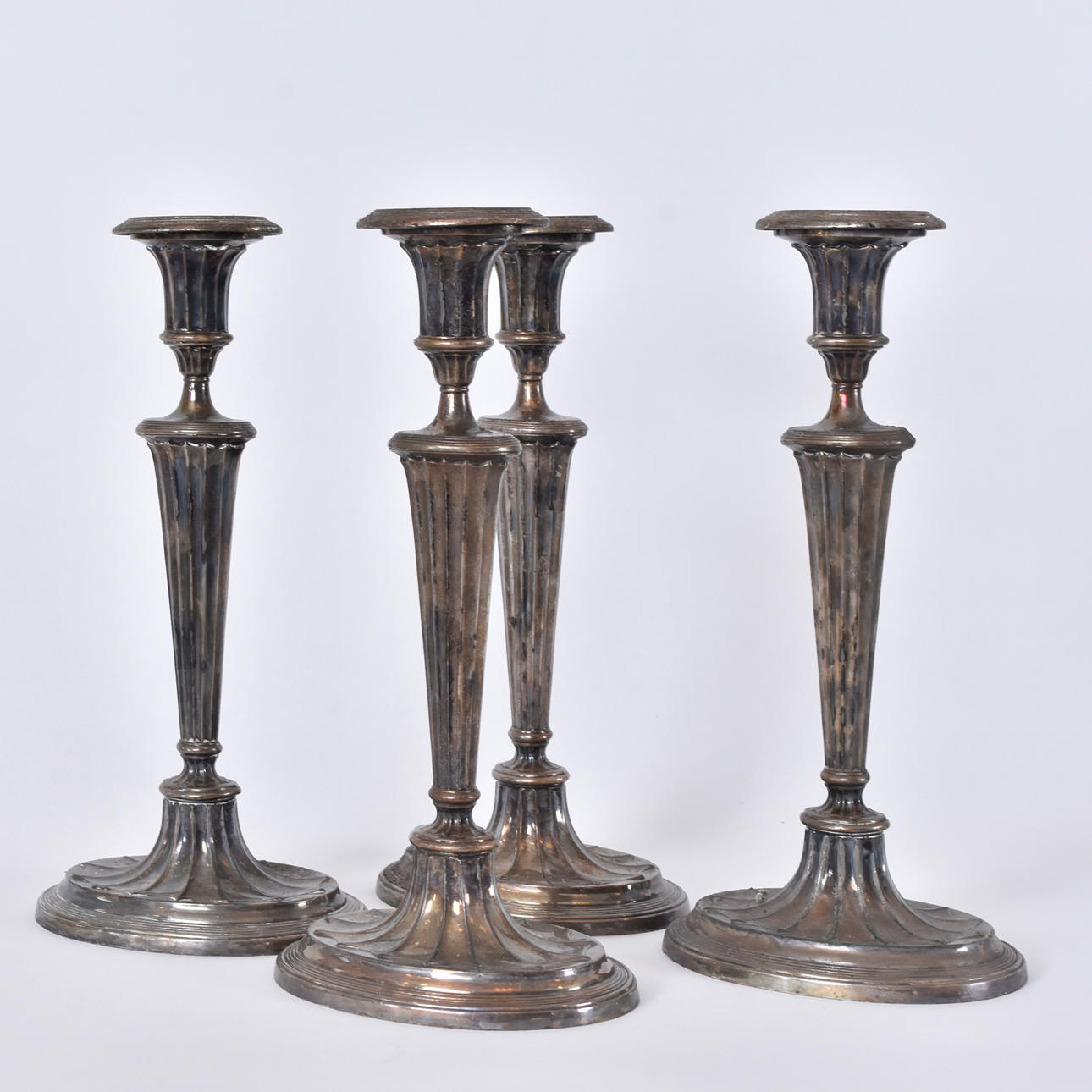 CANDLESTICKS, 4 pcs, silver plate.