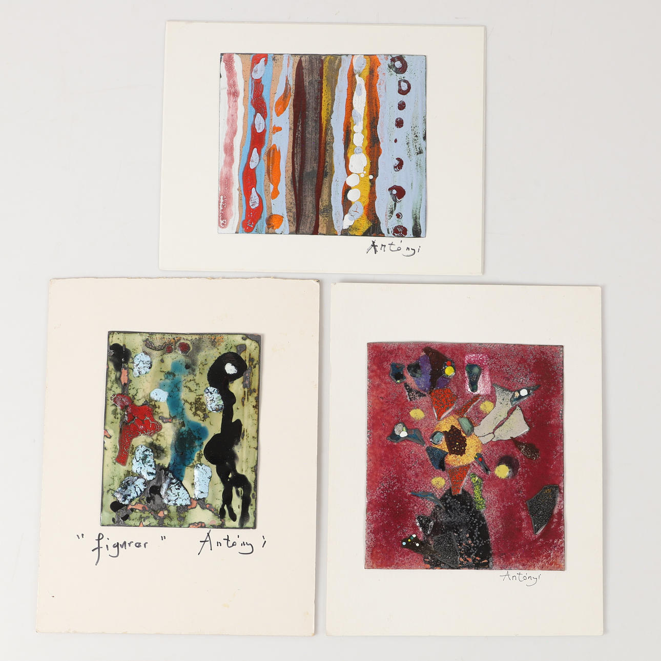 IMRE ANTONYI. Compositions, 3 enamel plaques.