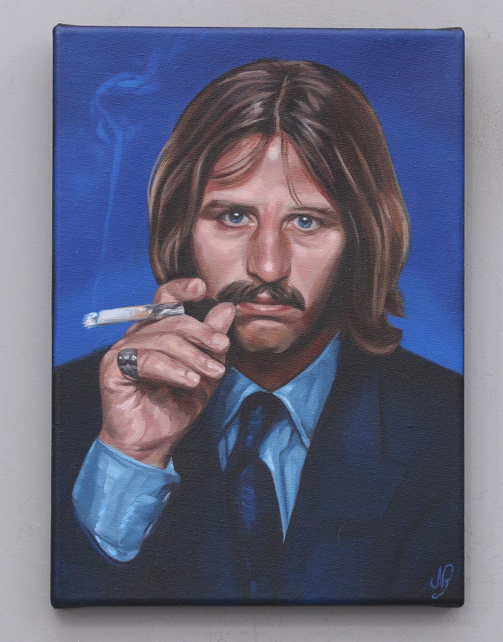 NADINE PERSSON. "Ringo Starr". Oil on canvas, signed and dated 2022.