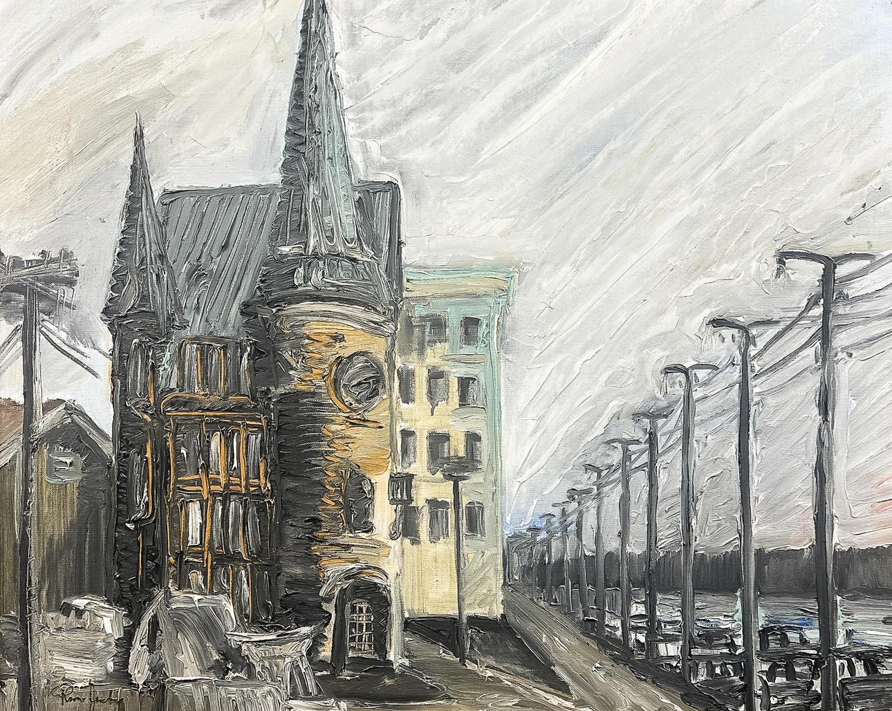 RUNE HURTIG. OIL ON CANVAS, signed.