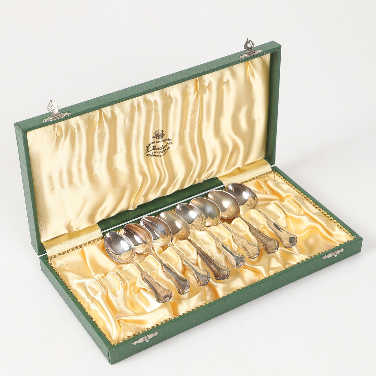 COFFEE SPOONS, 8 pieces, silver, C.G Hallberg.