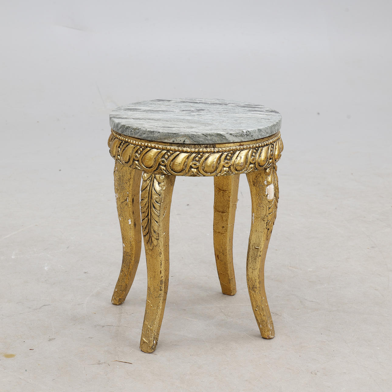 PEDESTAL, Rococo-style, marble top.