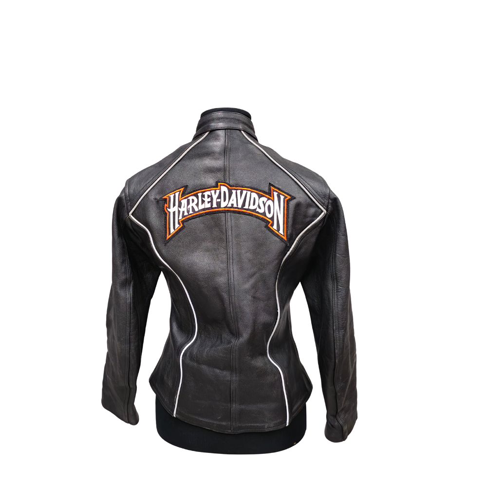 HARLEY DAVIDSON. BUFFALO LEATHER MOTORCYCLE JACKET. SIZE L.
