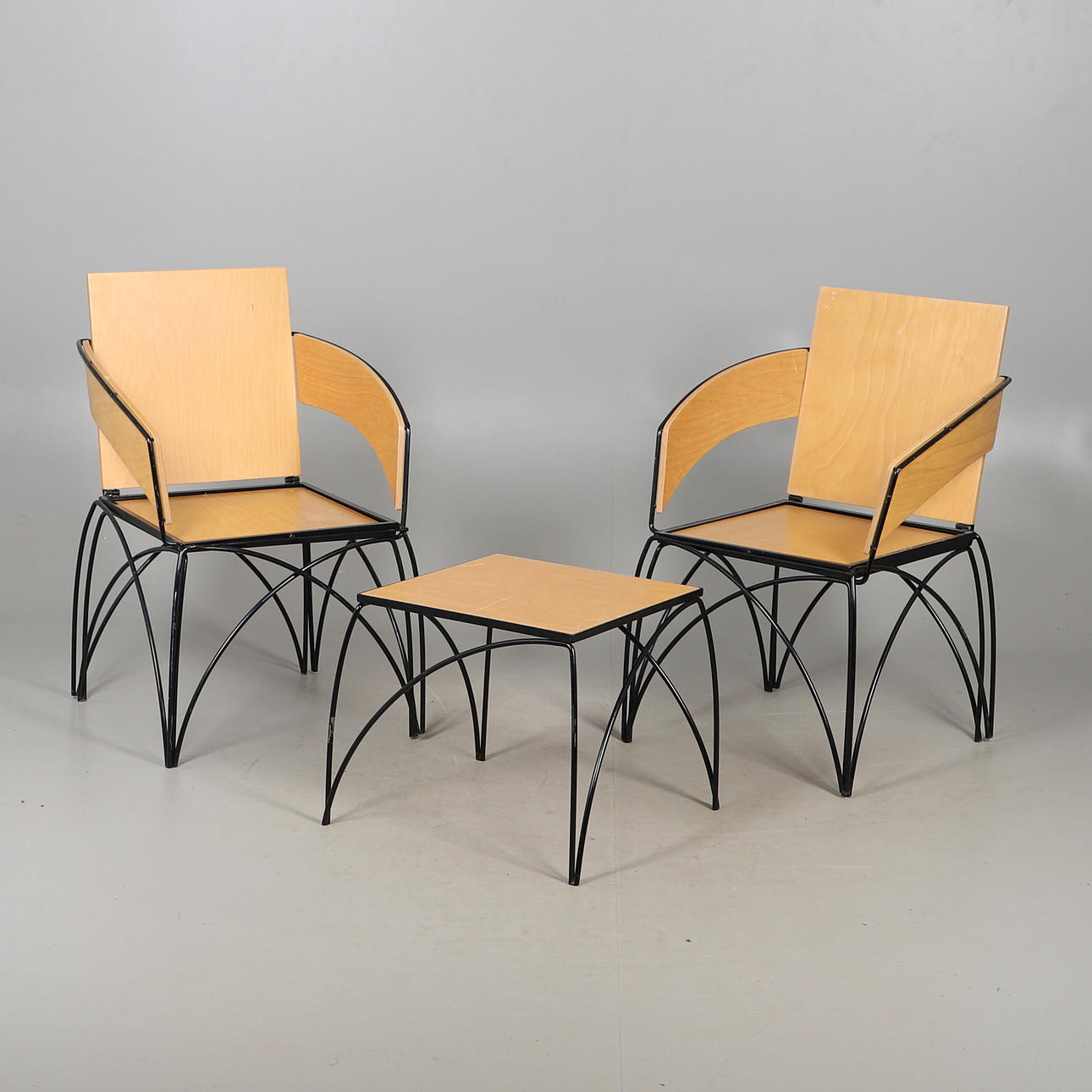 TWO-IN-ONE CHAIR AND TABLE SET.