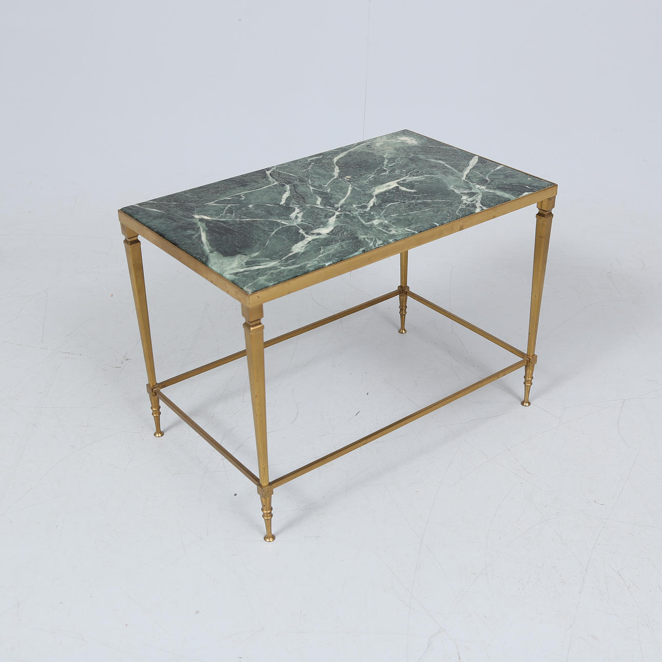 LAMP TABLE, brass and stone, contemporary.