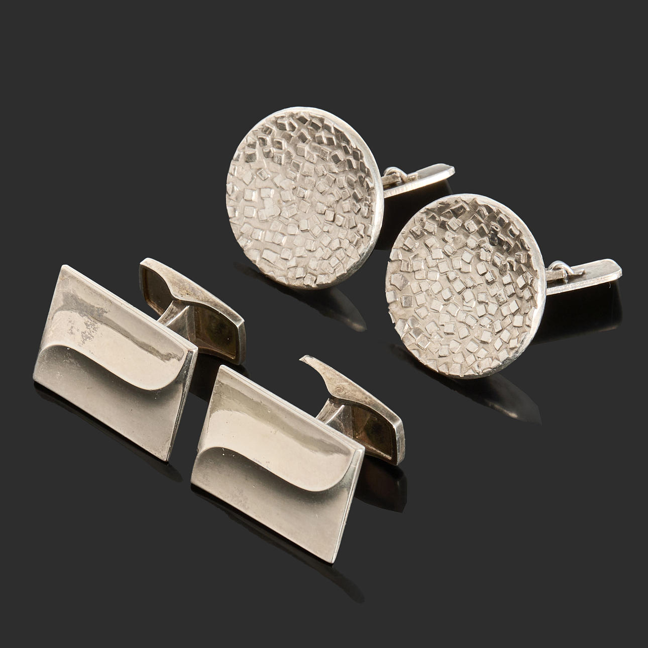 MANSCHETTKNAPPAR, 2 par, silver.