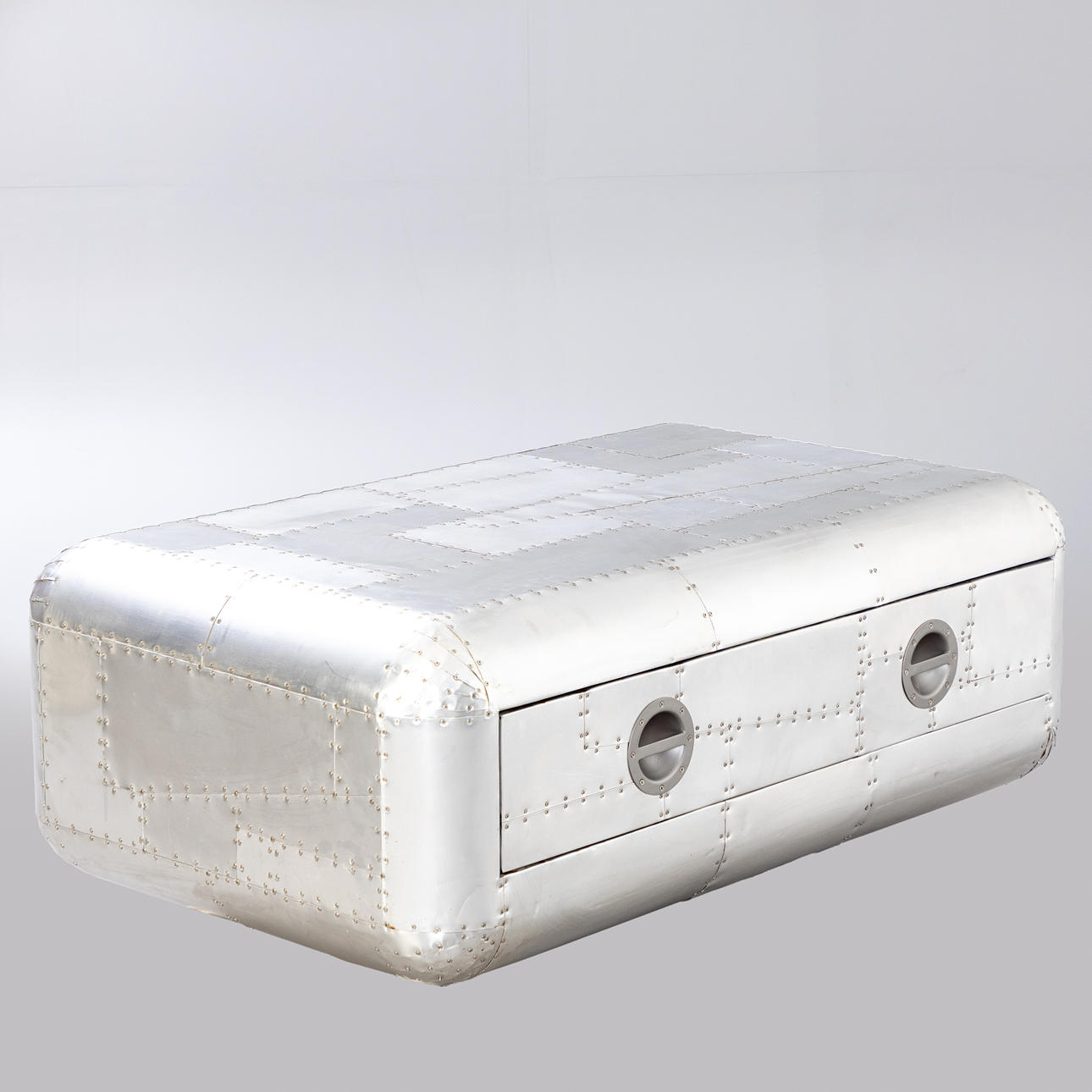 Coffee table in aluminium, 'Aviator Design'.