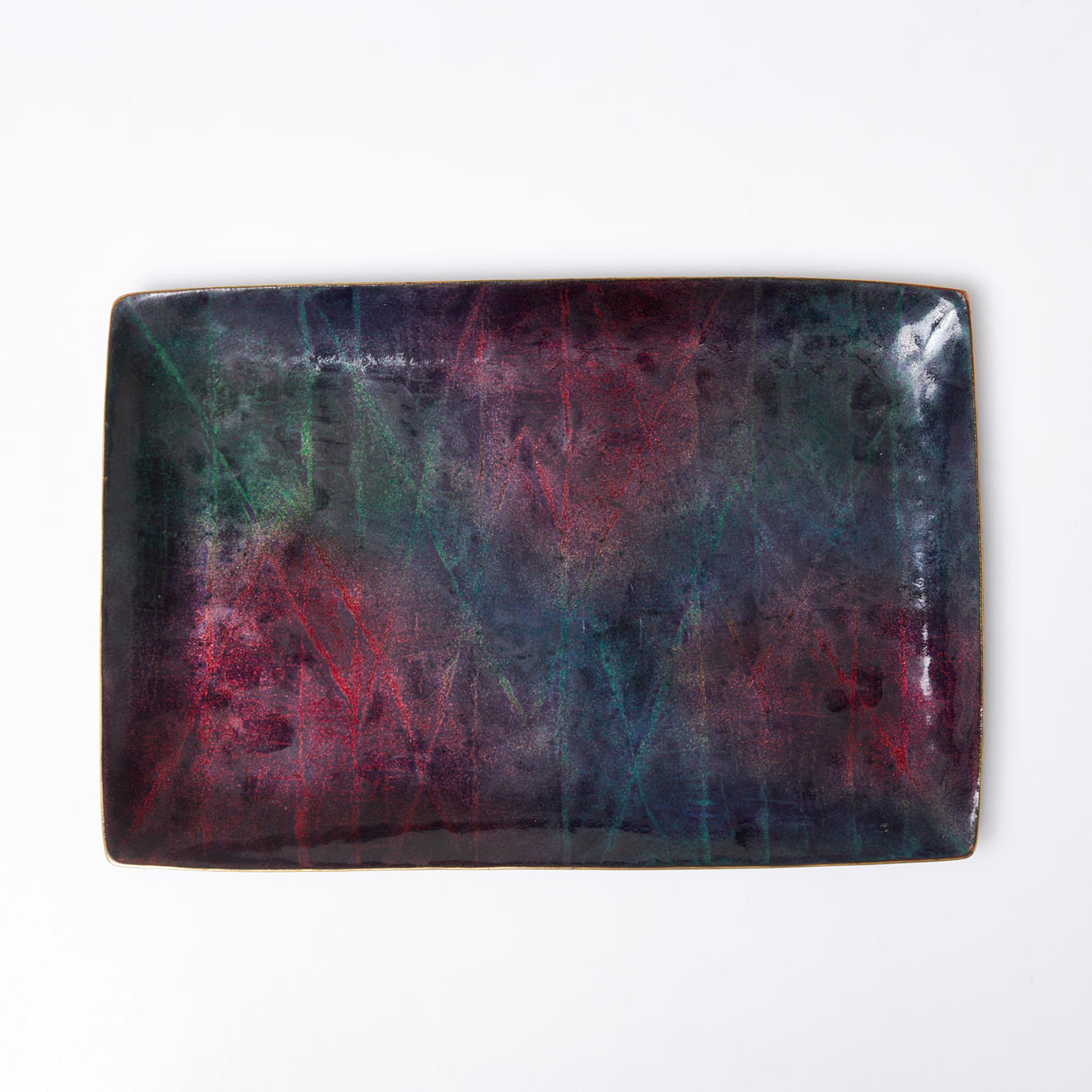 BARBRO LITTMARCK. enamel dish, WA BOLIN, 1960s, cloisonné technique with enamel on copper, signed.