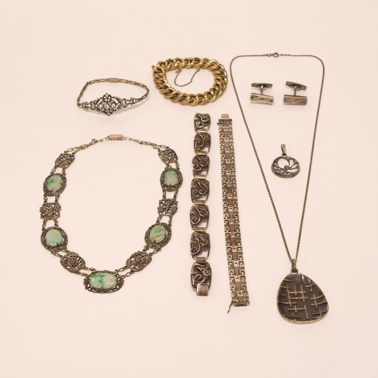 JEWELLERY, SILVER, 8 PIECES.