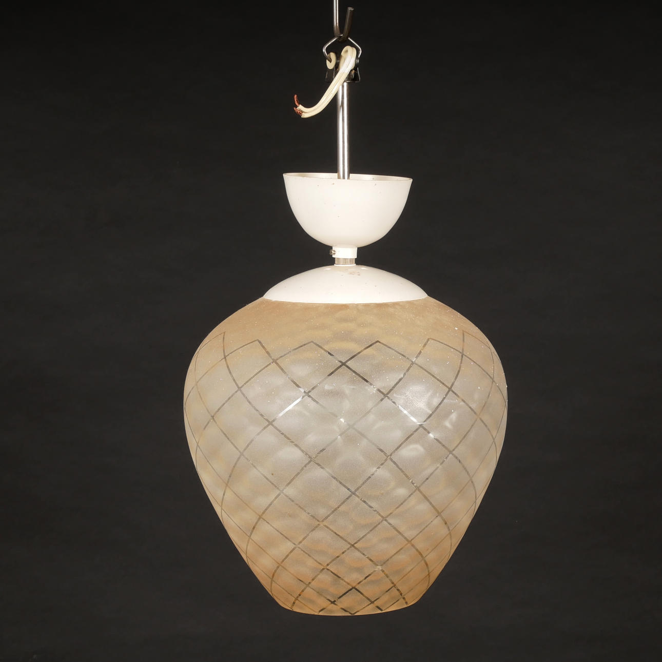 CEILING LAMP, glass, functionalism, 1940s.