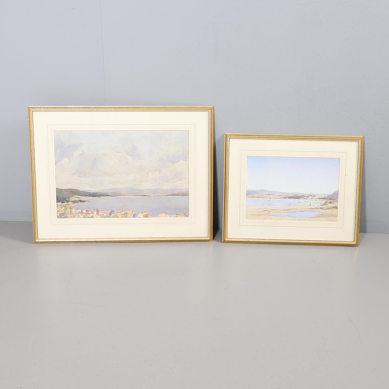 N. A. SCADDING. COASTAL SCENE, POSSIBLY ITALY; BEACH SCENE.