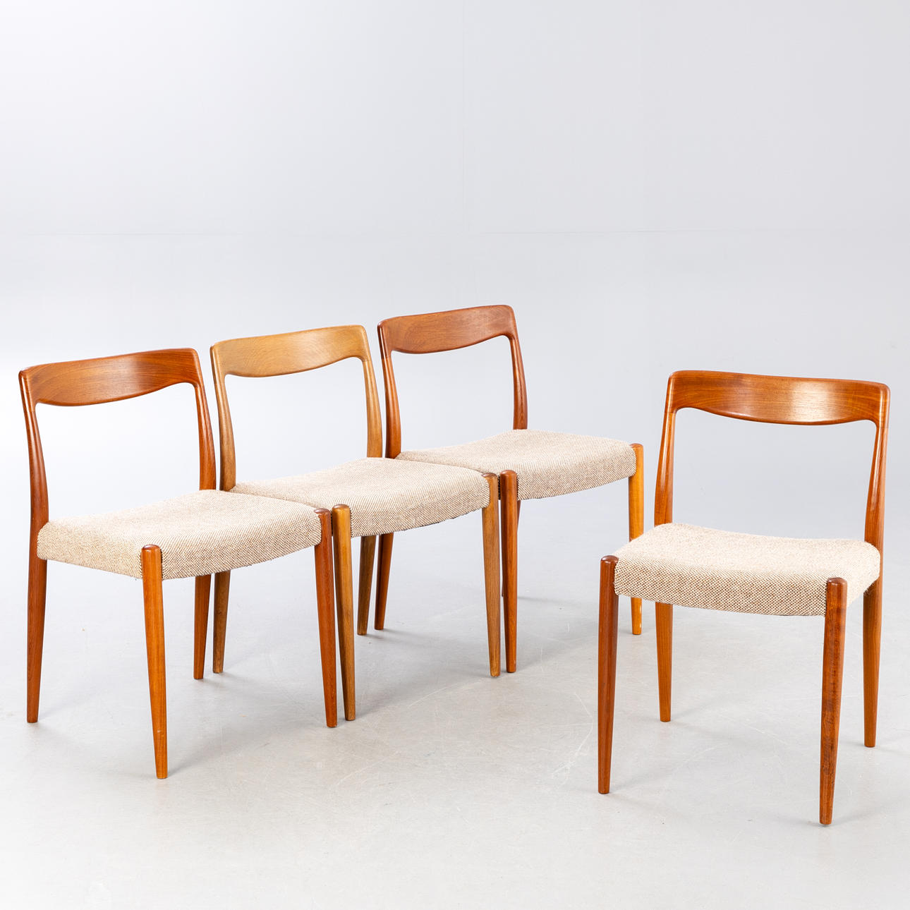 4 teak chairs, Denmark, 1960s (4).