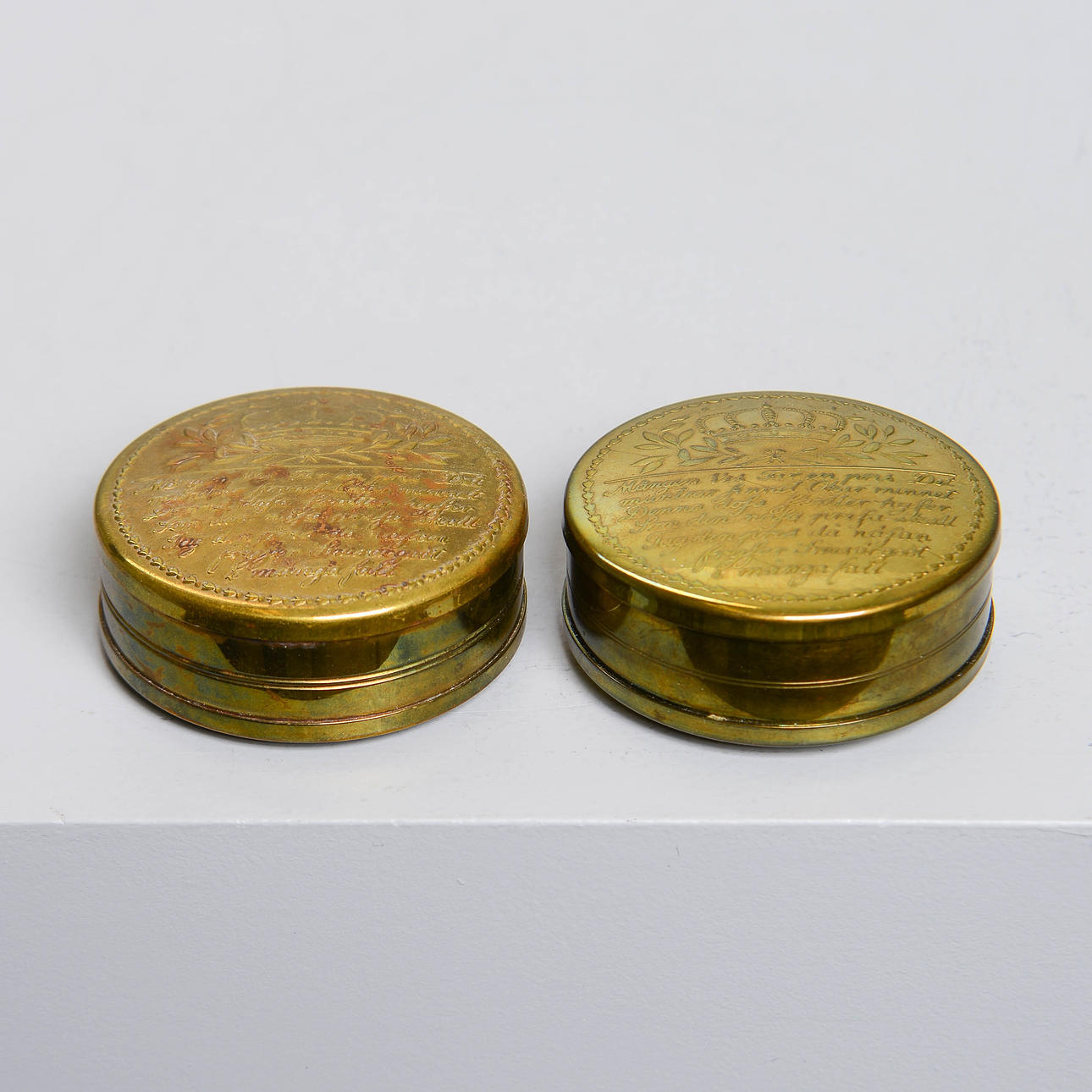 SKULTUNA, snuff boxes, 2 pcs, brass, no 50.