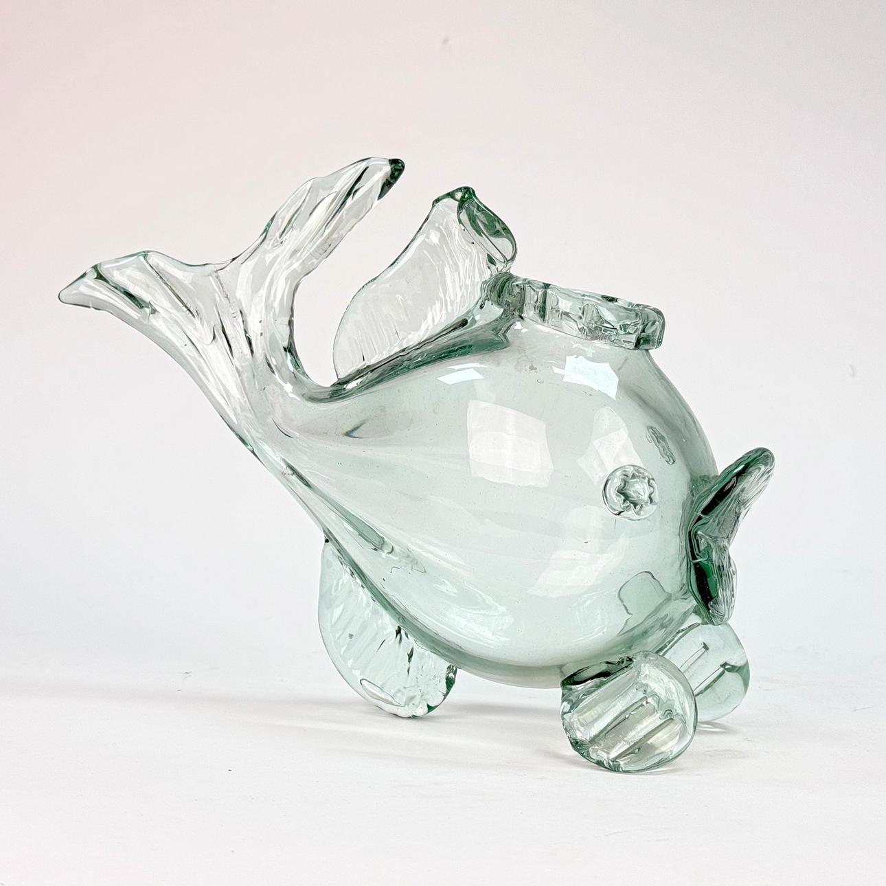 FISKFLASKA, grönt glas, 1900 tal.