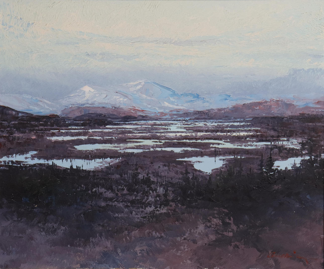 OIDENTIFIERAD KONSTNÄR. oil on canvas, landscape view.