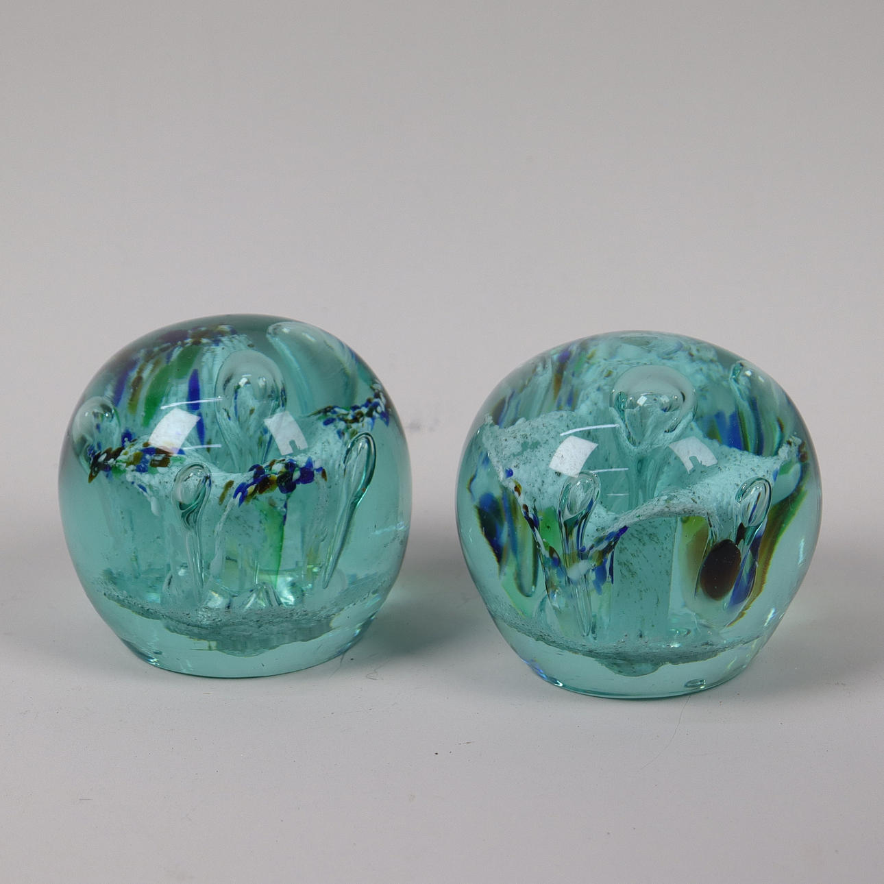PAPERWEIGHTS, glass, 2 pcs.