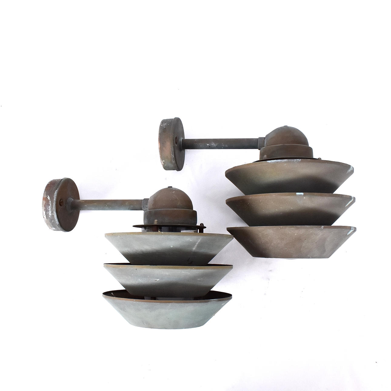 EXTERIOR LIGHTS, 1 pair, copper, 1970s.