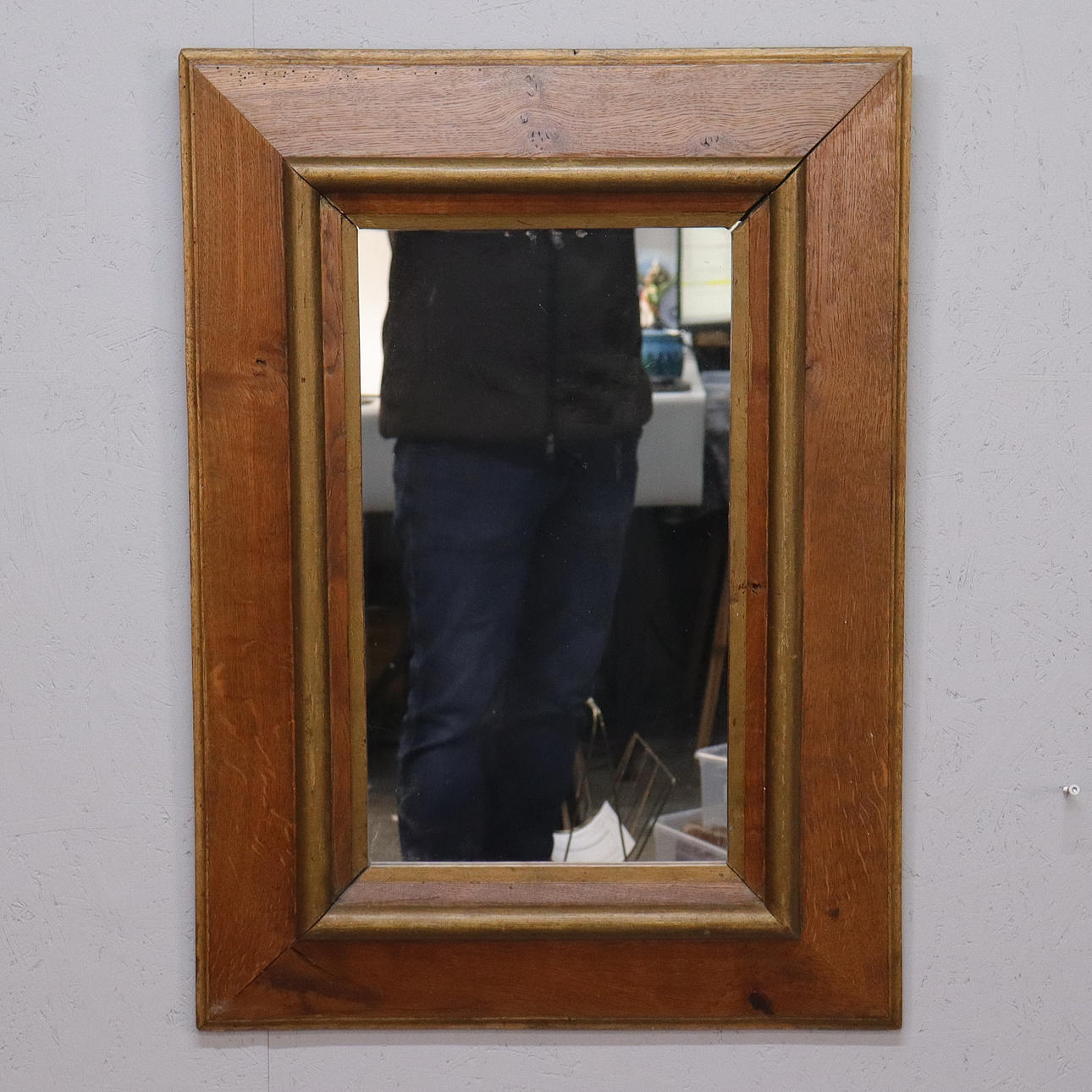 MIRROR, oak, 19th/20th century.