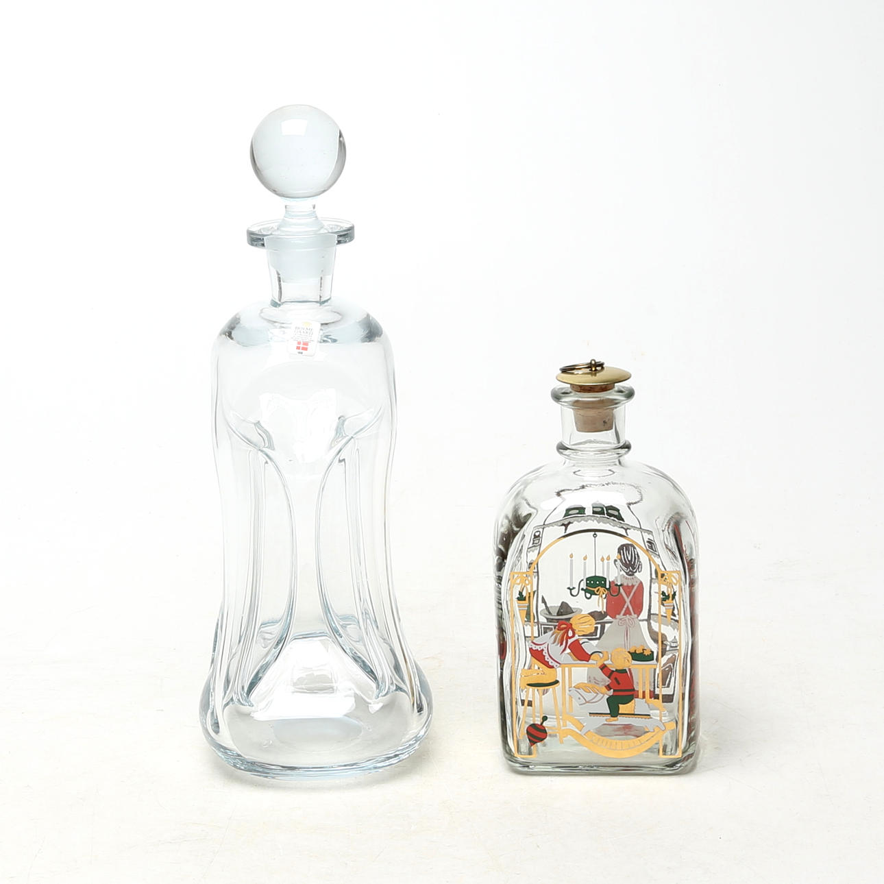 DECANTERS 2 pcs, glass, including Holmegaard.