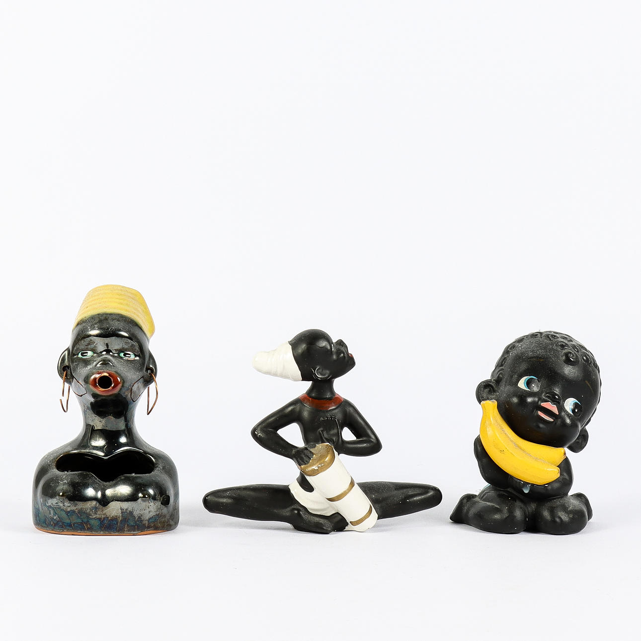 FIGURINES 3 pieces, ceramic.