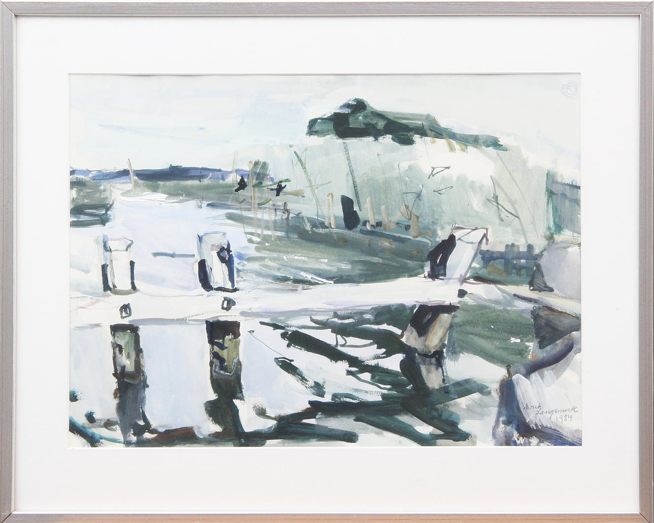 ERIK LANGEMARK. WATERCOLOUR, signed, 1984.