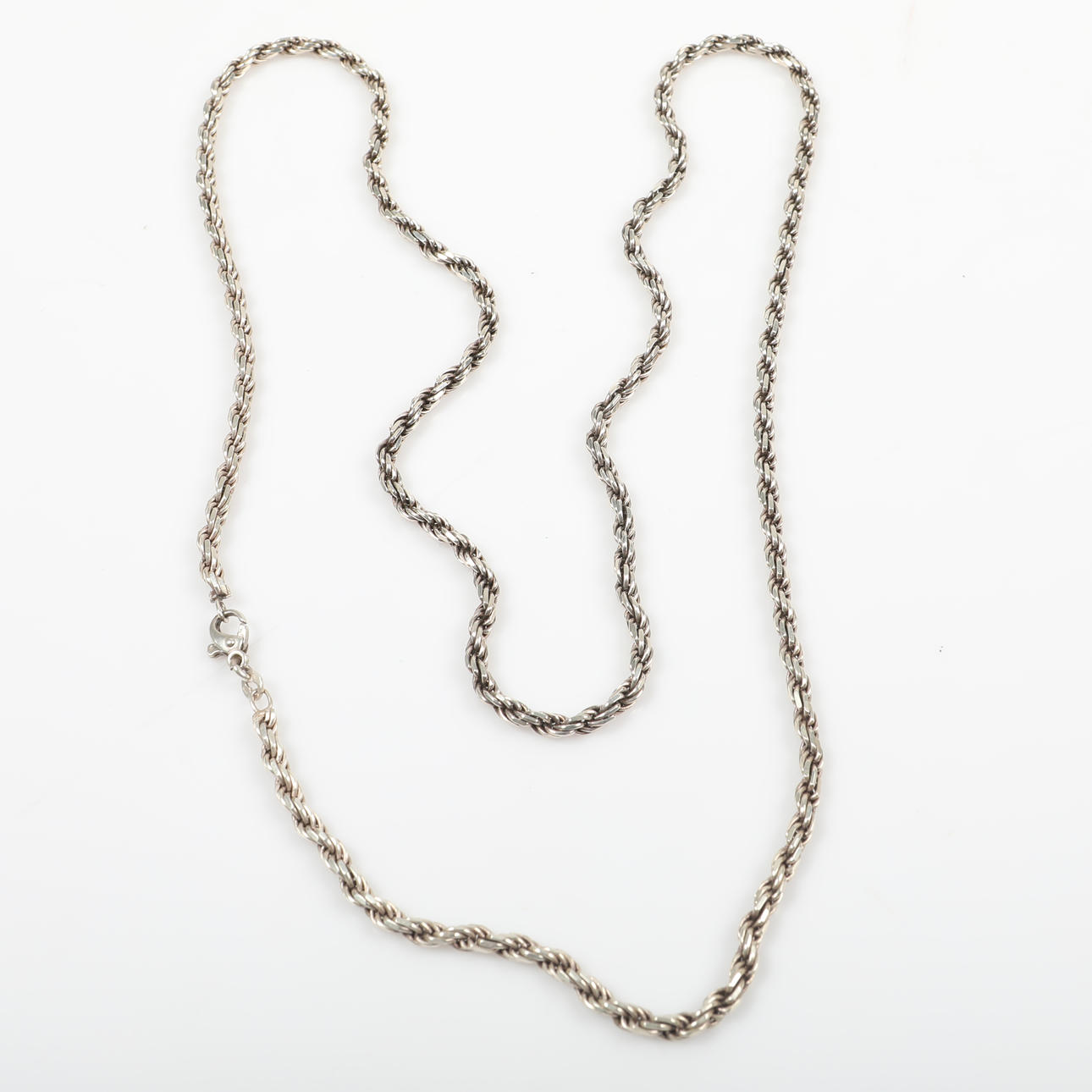 NECKLACE, cord link, sterling silver.