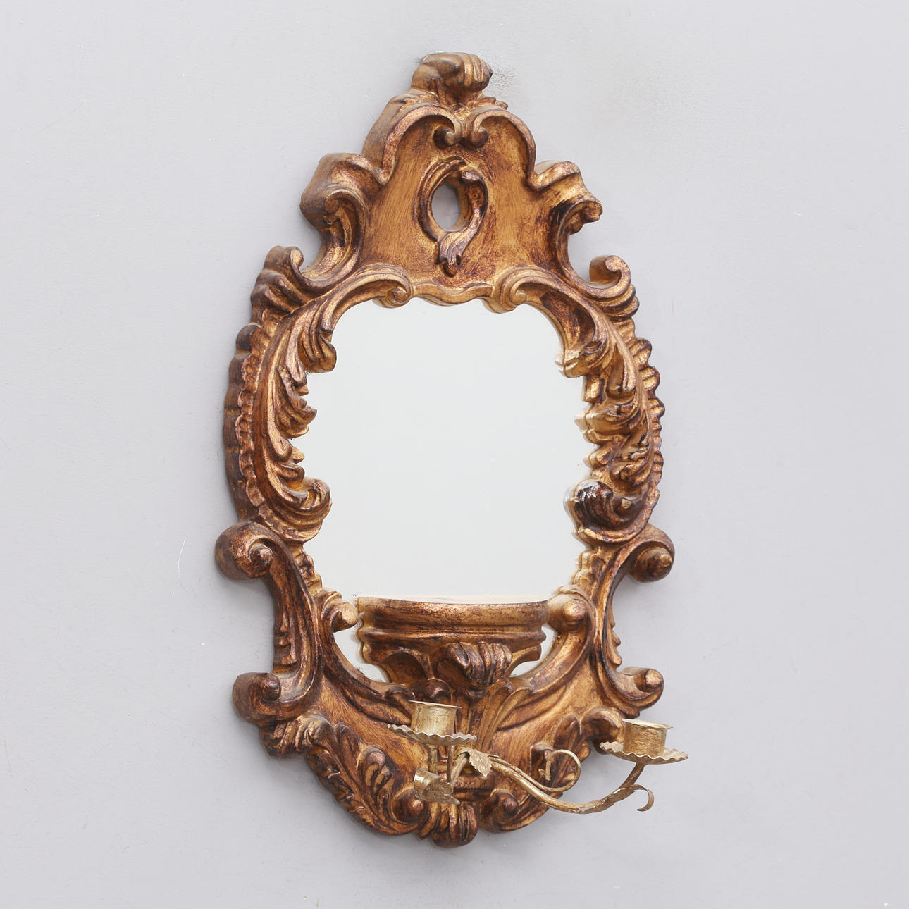 MIRROR SCONCE, bronzed, contemporary.