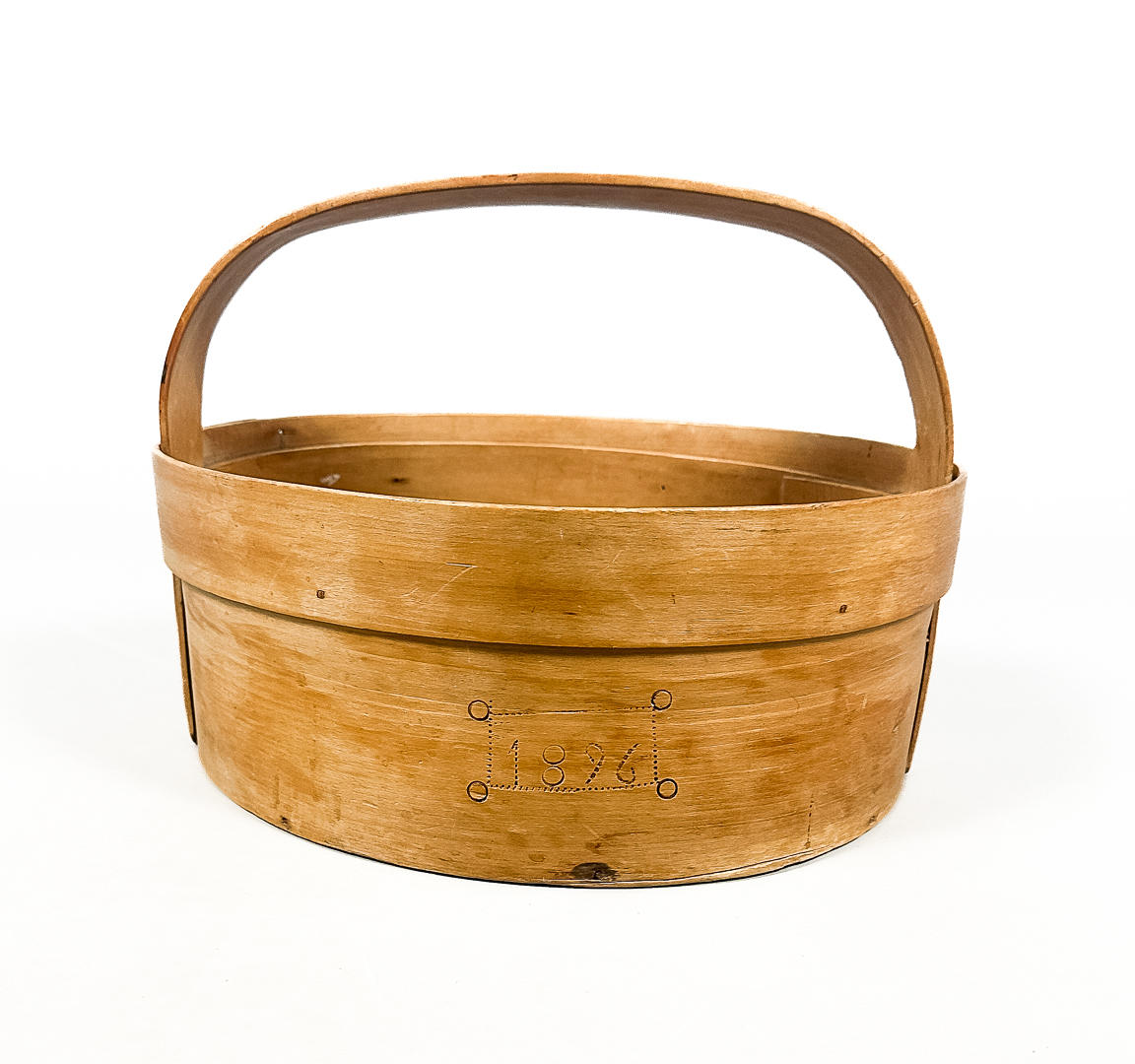 BASKET, folk art, dated 1896.