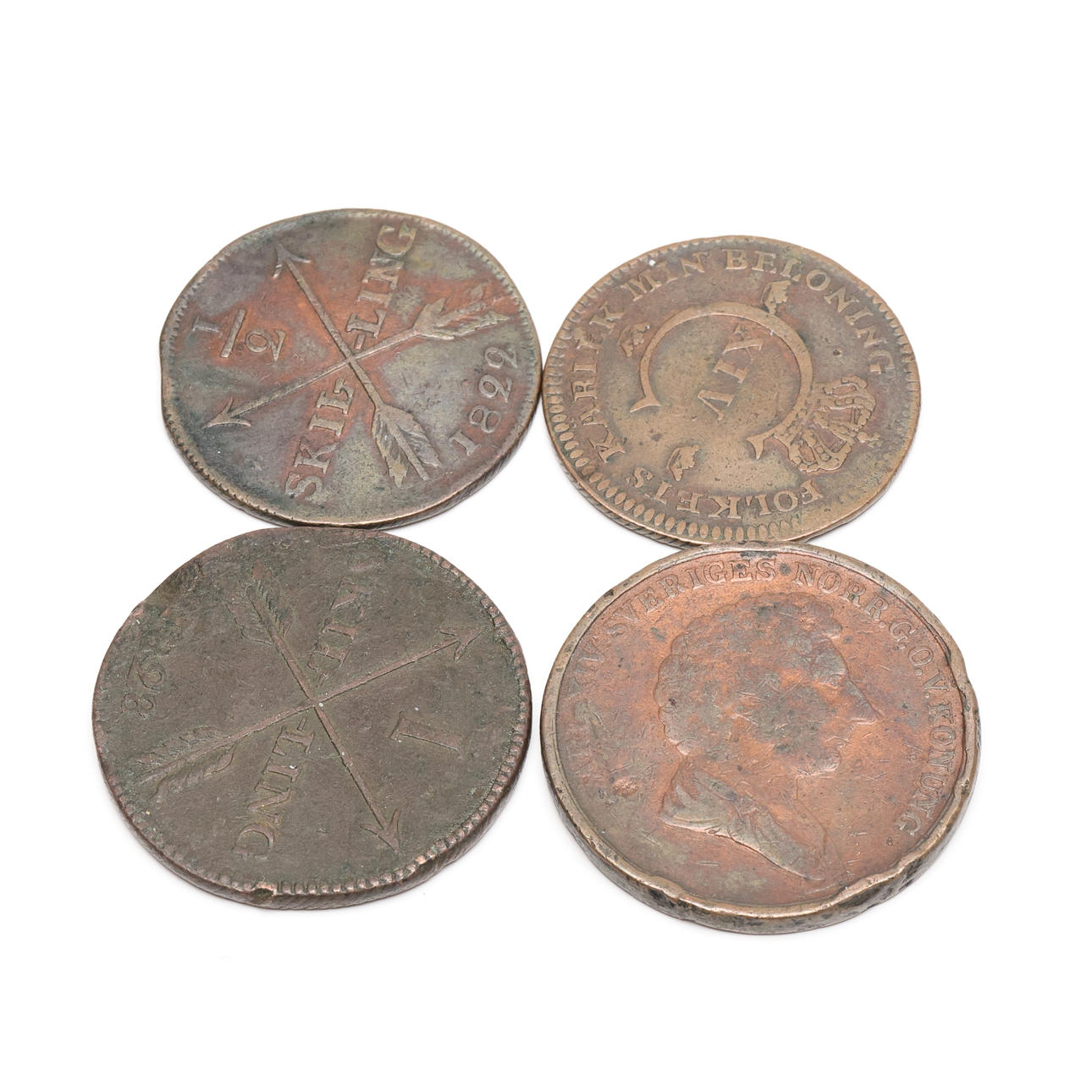 4 COINS, Copper.