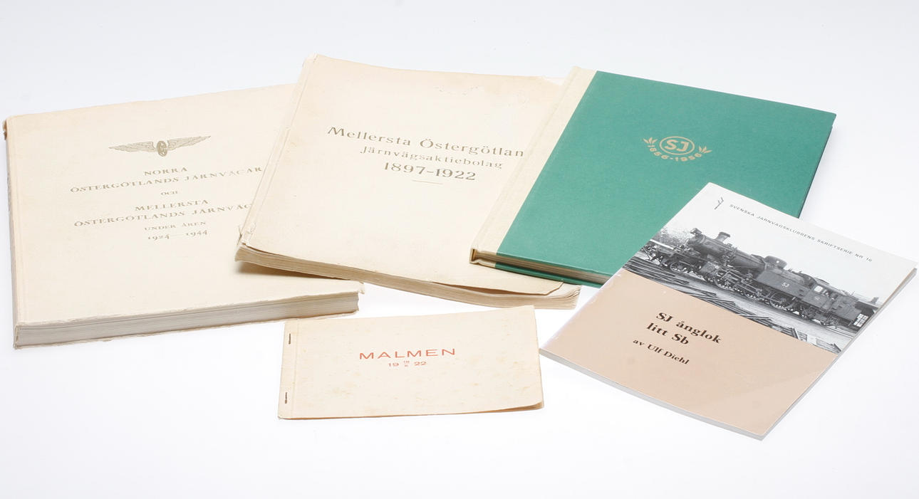 LITTERATUR, SJ samt Malmen, NÖJ, 5 delar, 1900-tal.