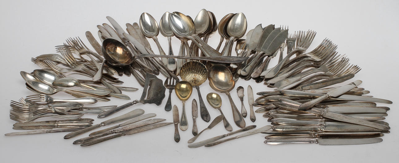 BESTICKSERVIS, nysilver, modell Svenskt spets.