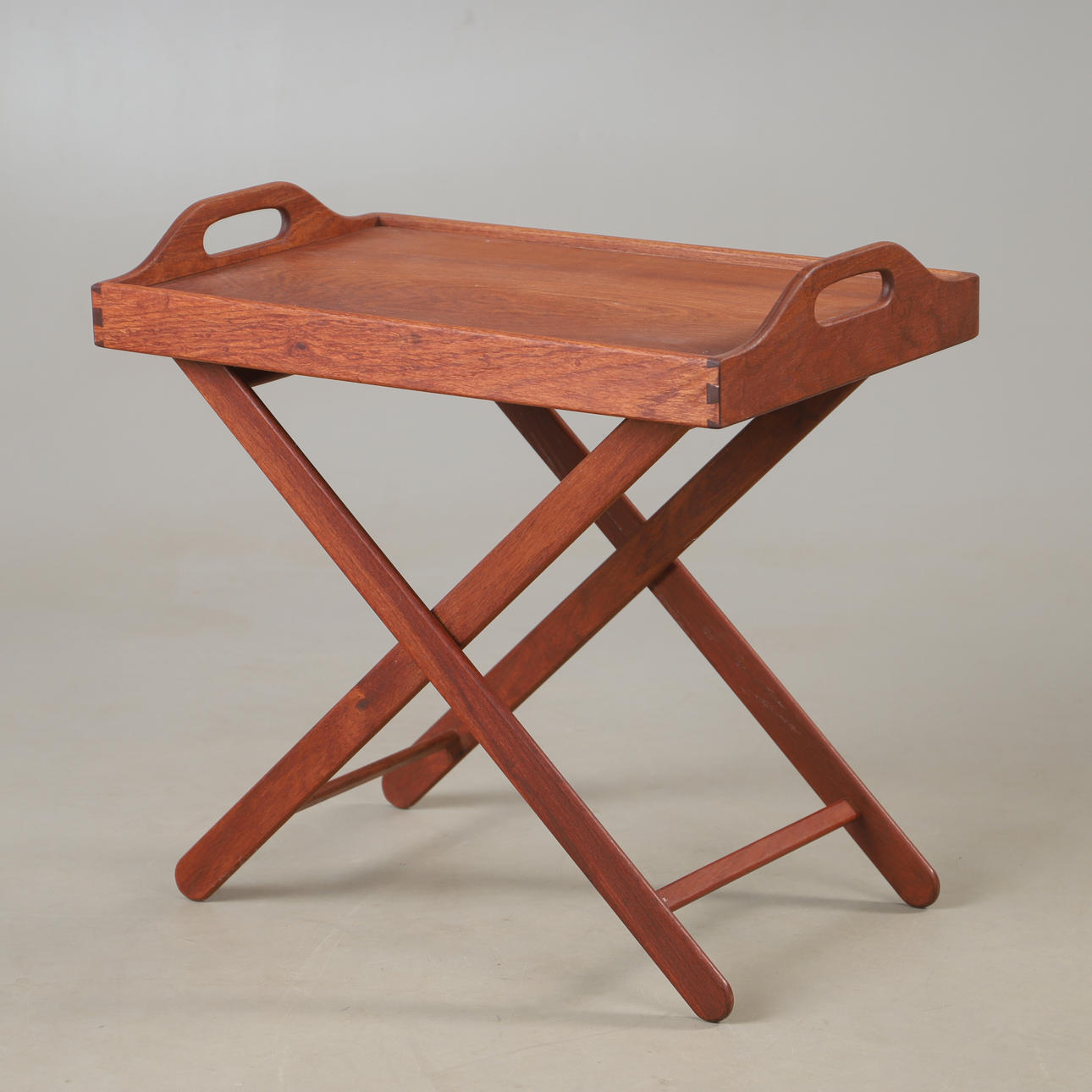 TRAY TABLE, teak, mid-20th century.