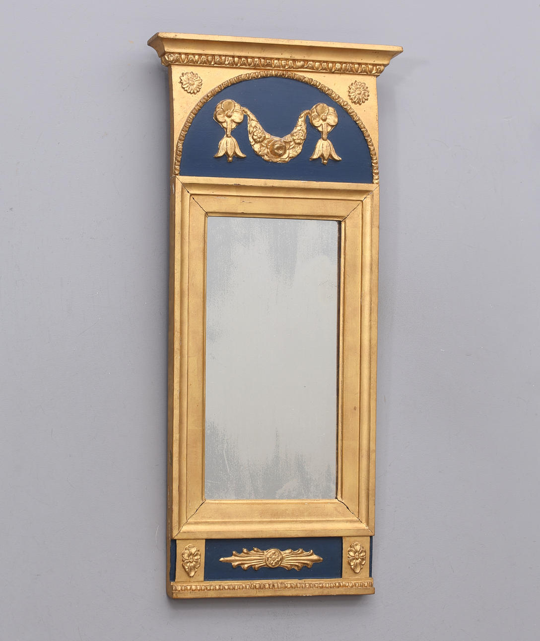 MIRROR, Empire, hallmarked, 19th century.