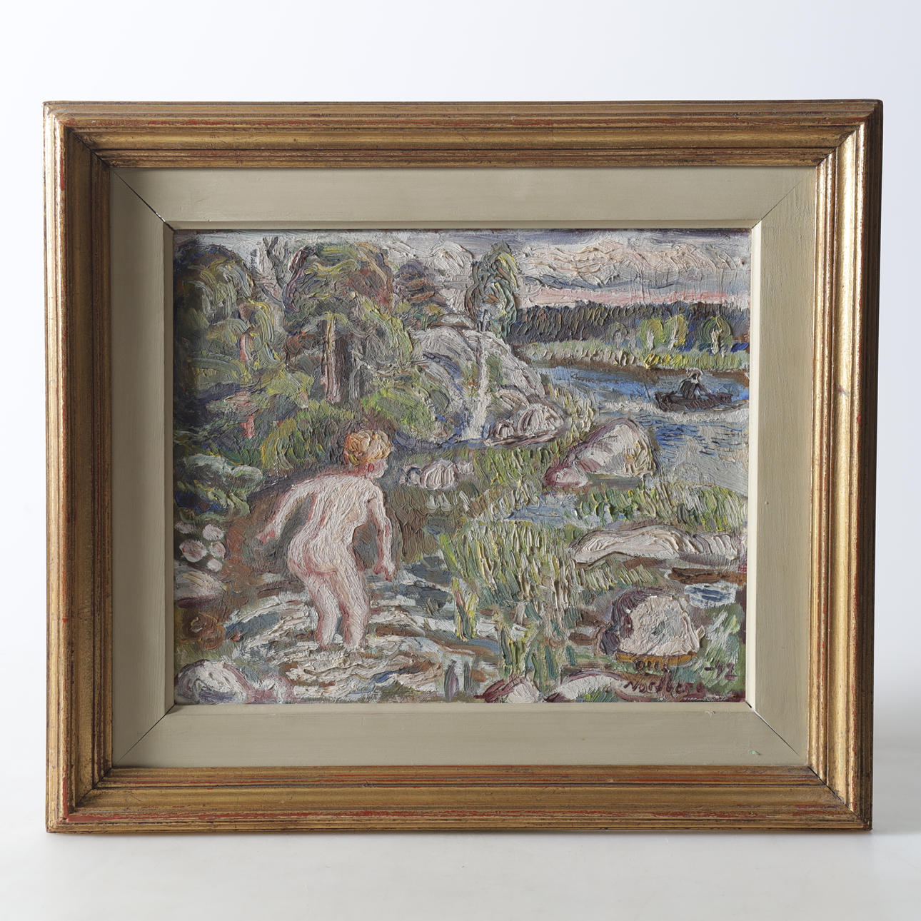 OLLE NORDBERG. Oil on panel, signed and dated -42.