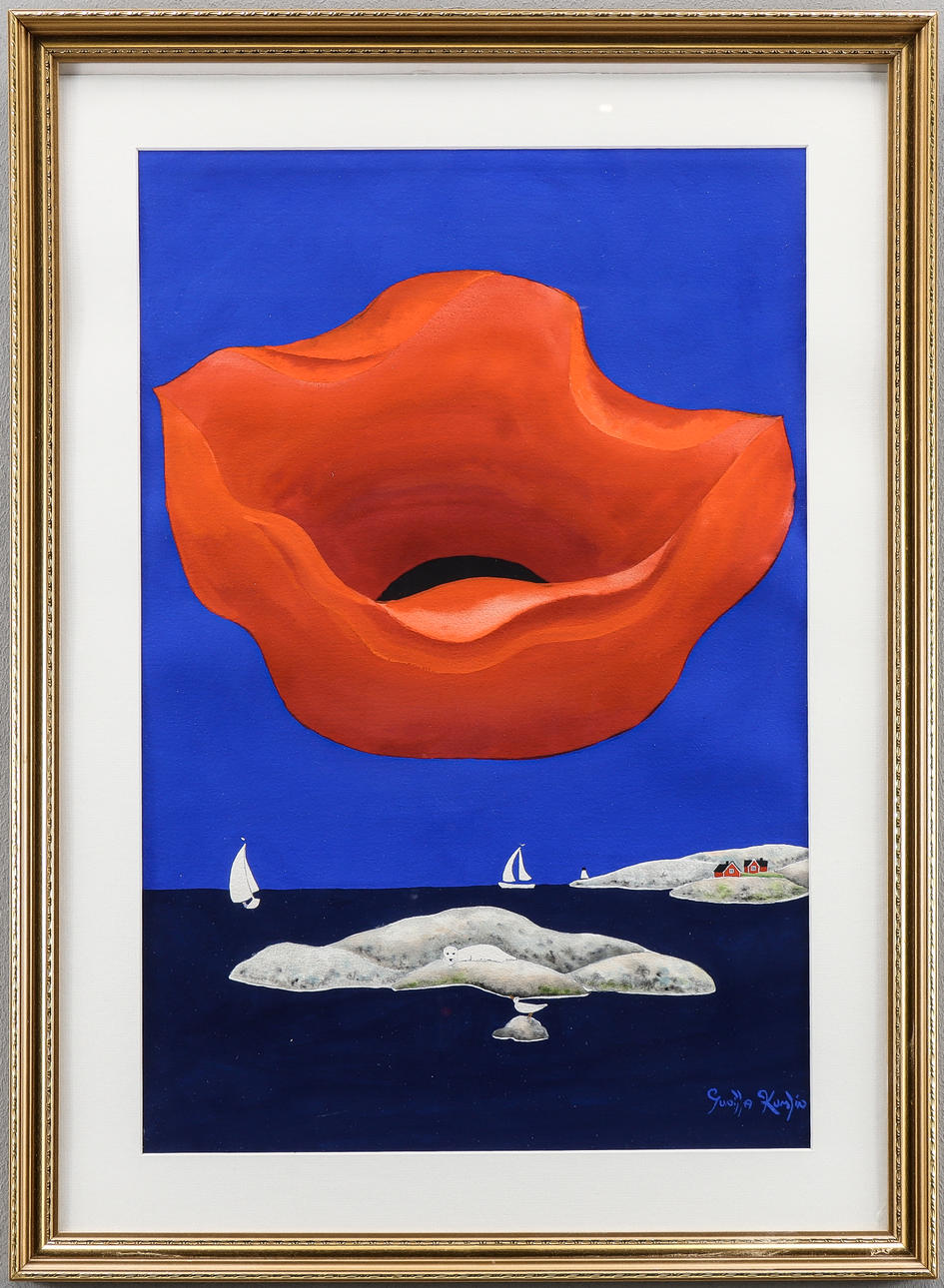 GUNILLA KUMLIN. Acrylic, signed.