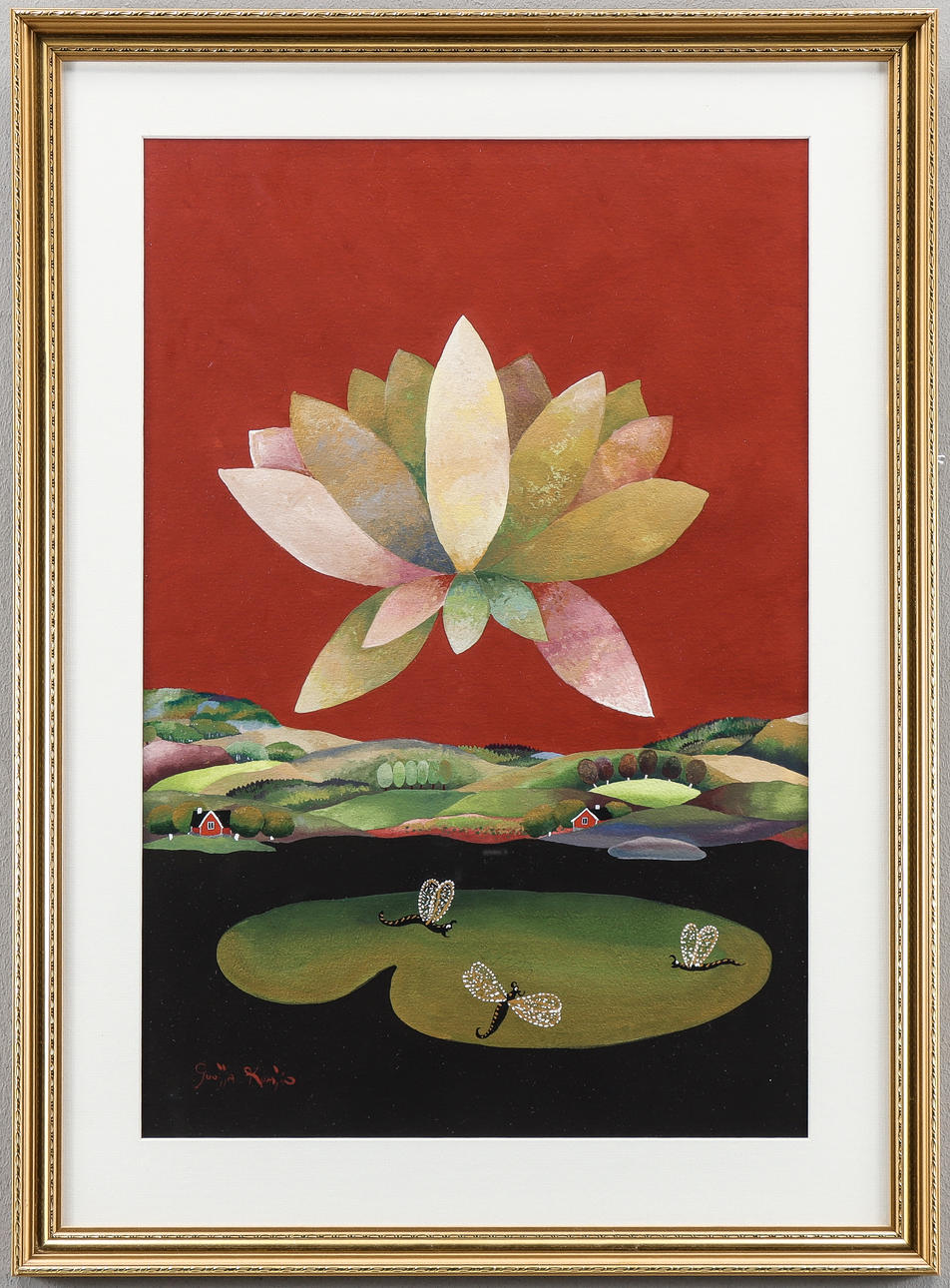 GUNILLA KUMLIN. Acrylic, signed.