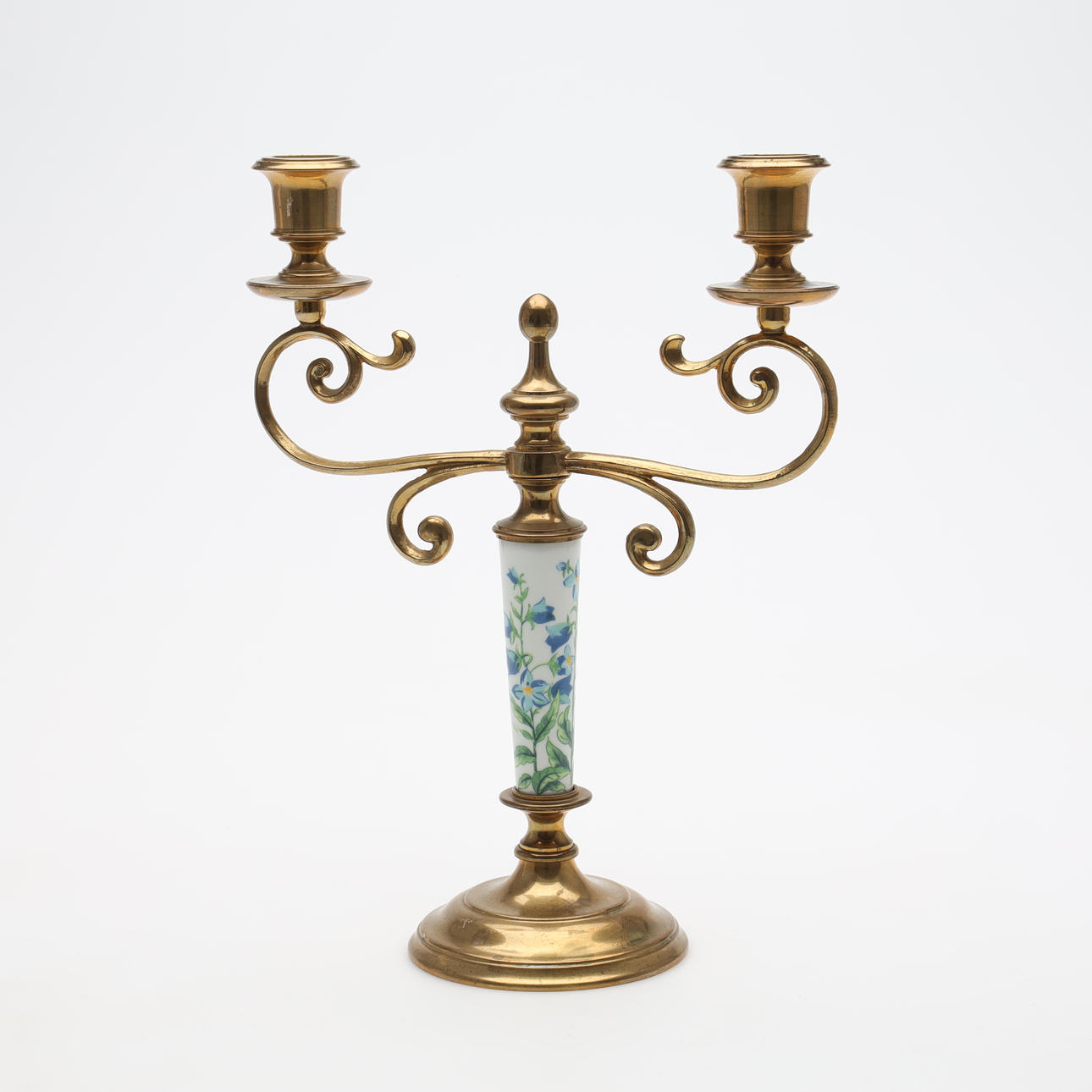 CANDLESTICK brass/porcelain Skultuna.