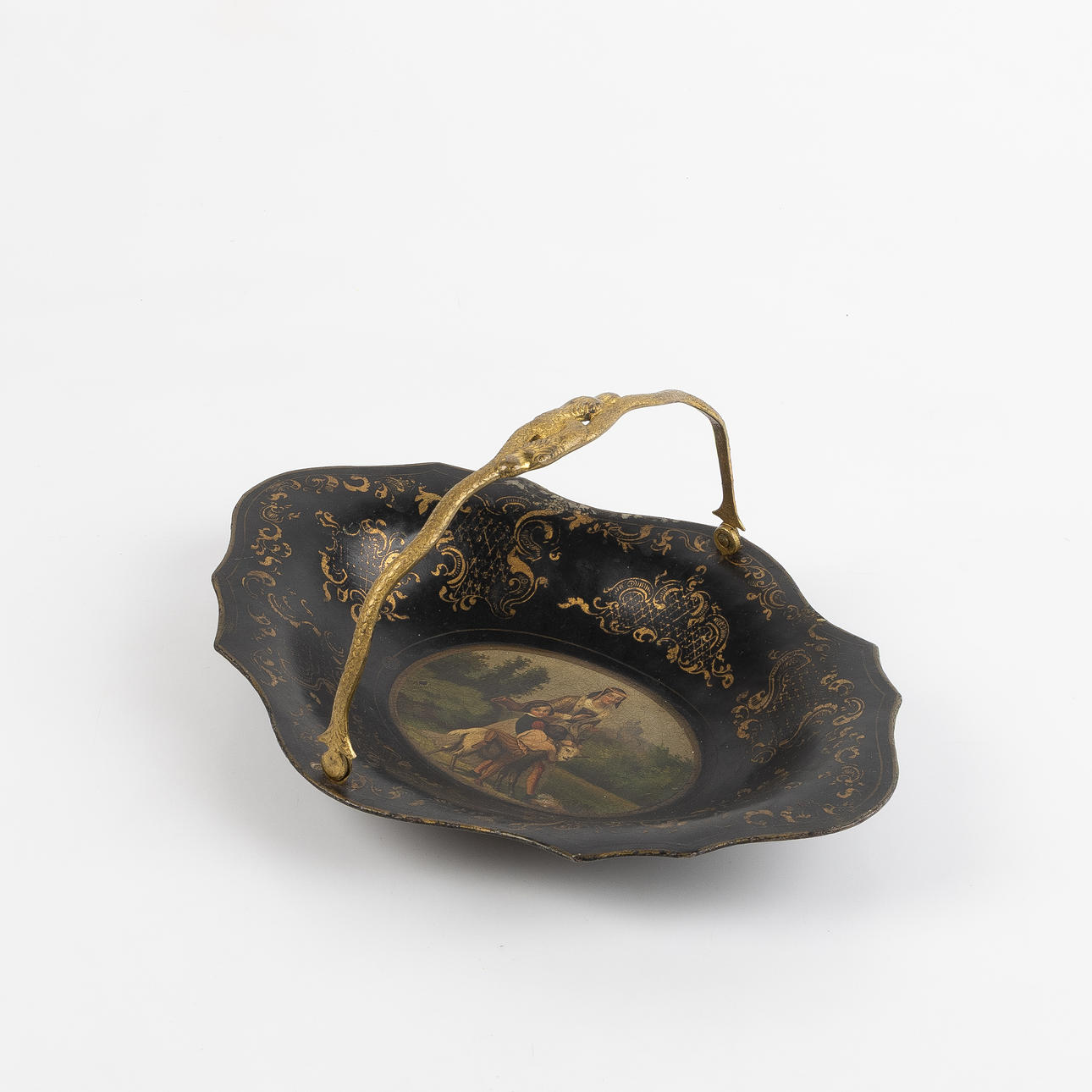 BREAD BASKET, tin, Neo-Rococo, mid-19th century.