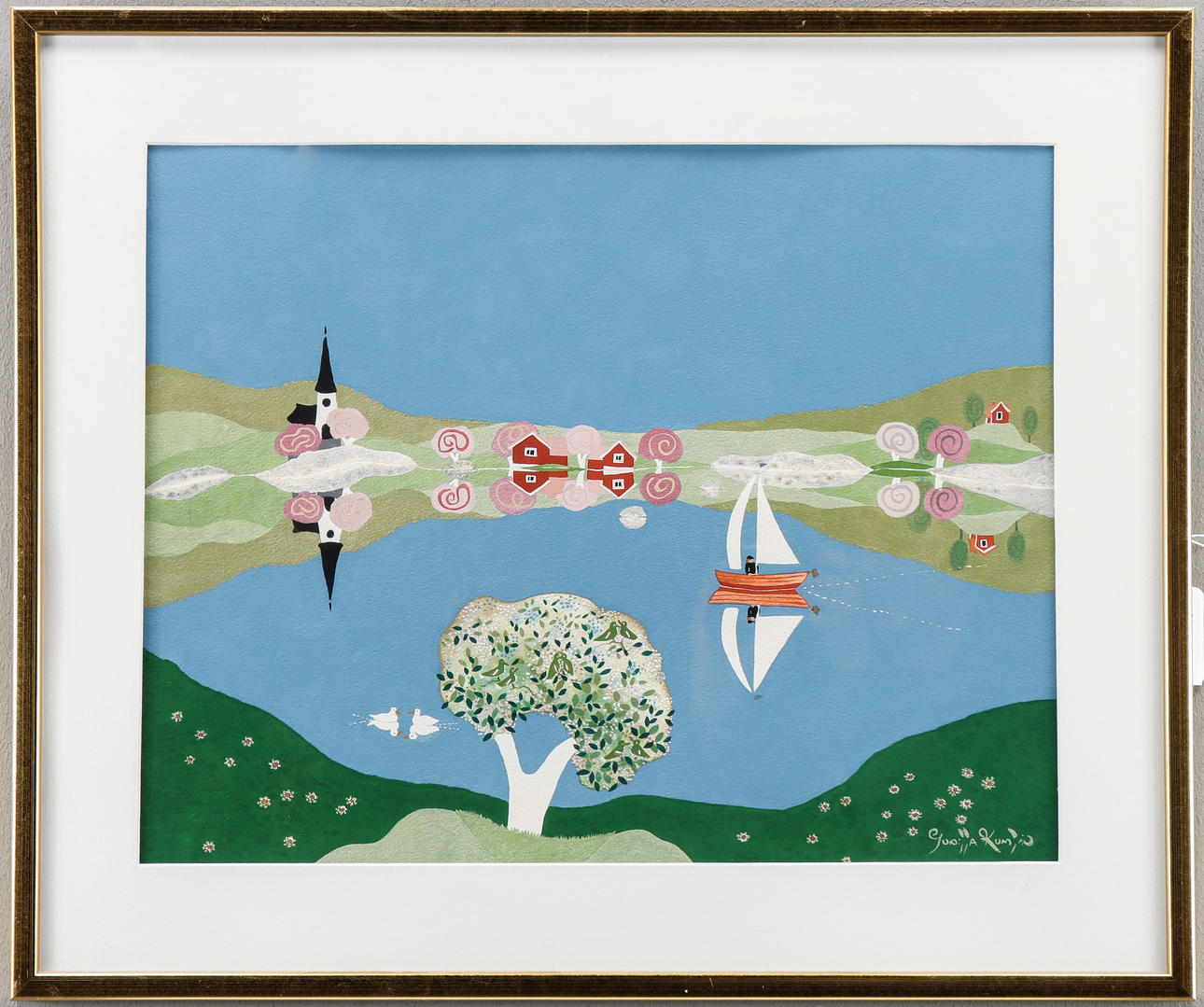 GUNILLA KUMLIN. Acrylic, signed.