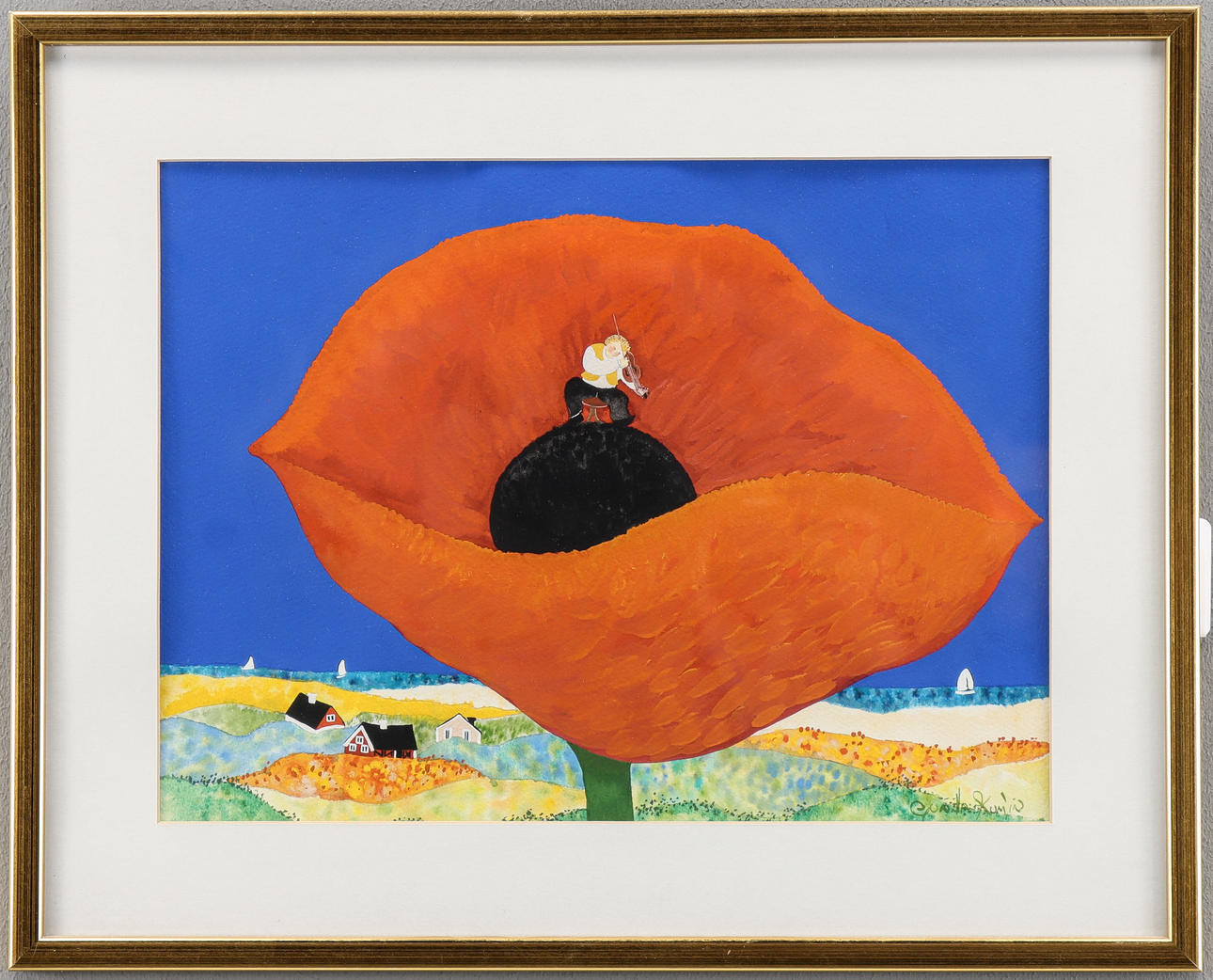 GUNILLA KUMLIN. Acrylic, signed.