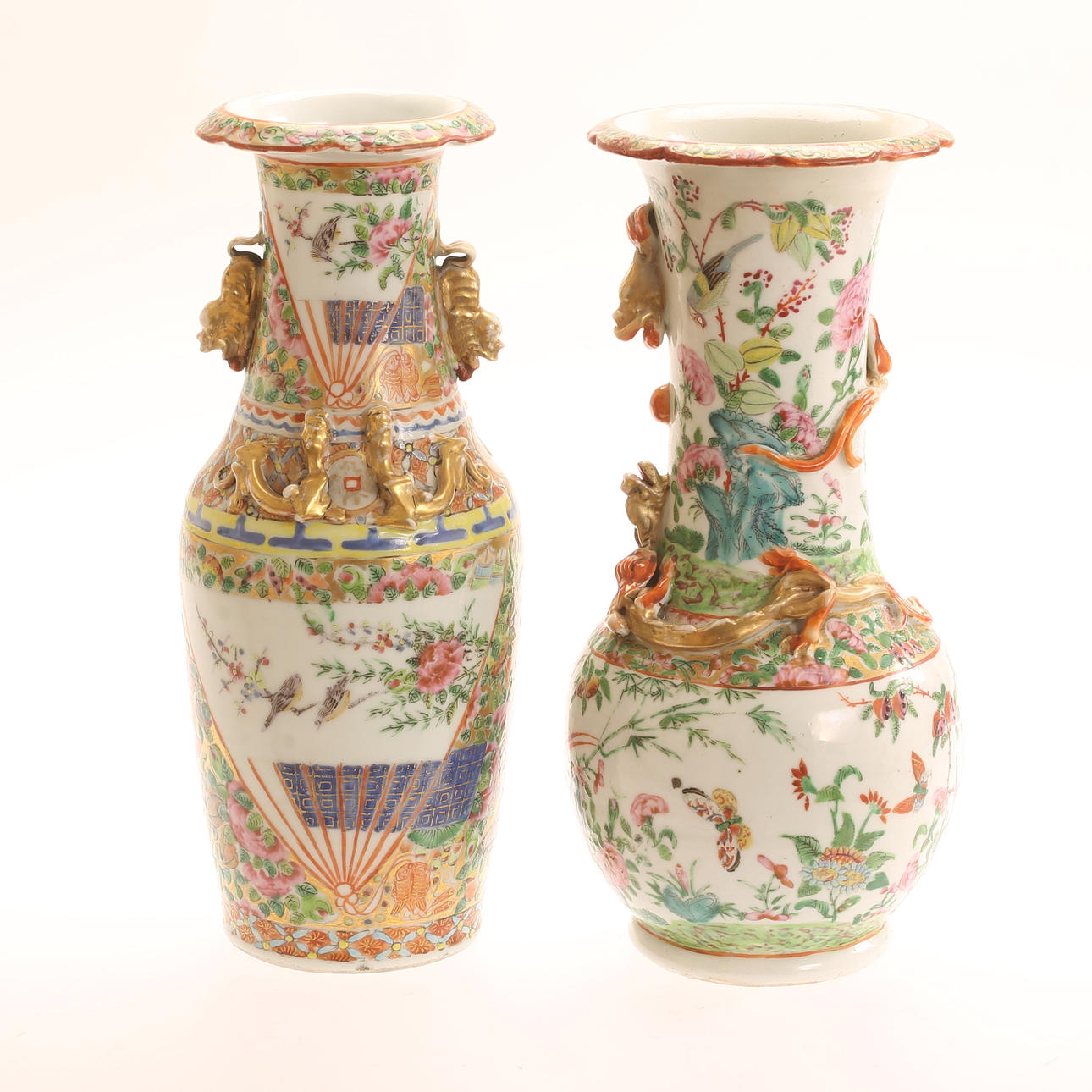 VASES, 2 pieces, porcelain, China.