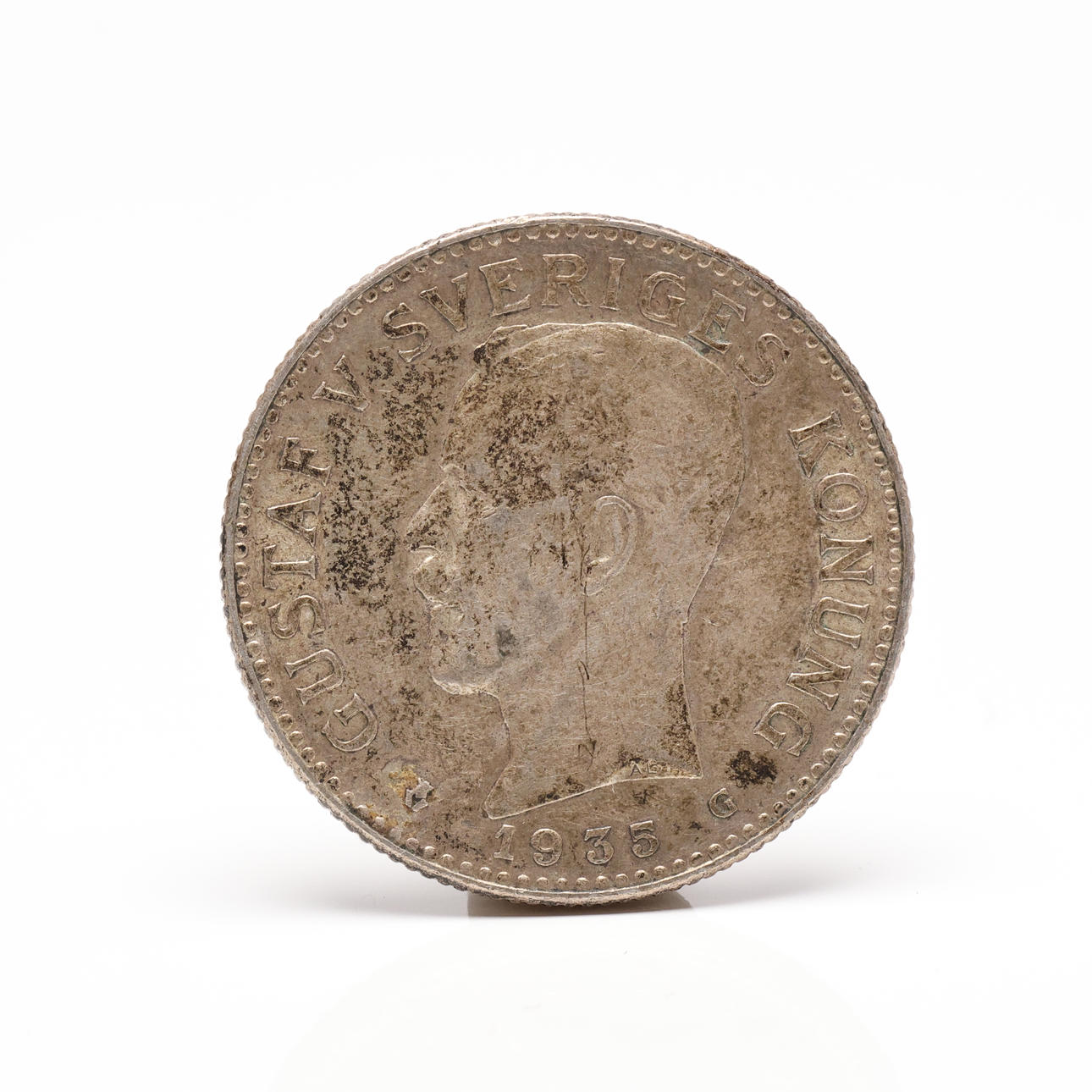 COIN, 2 kronor, Gustav V, 1935.