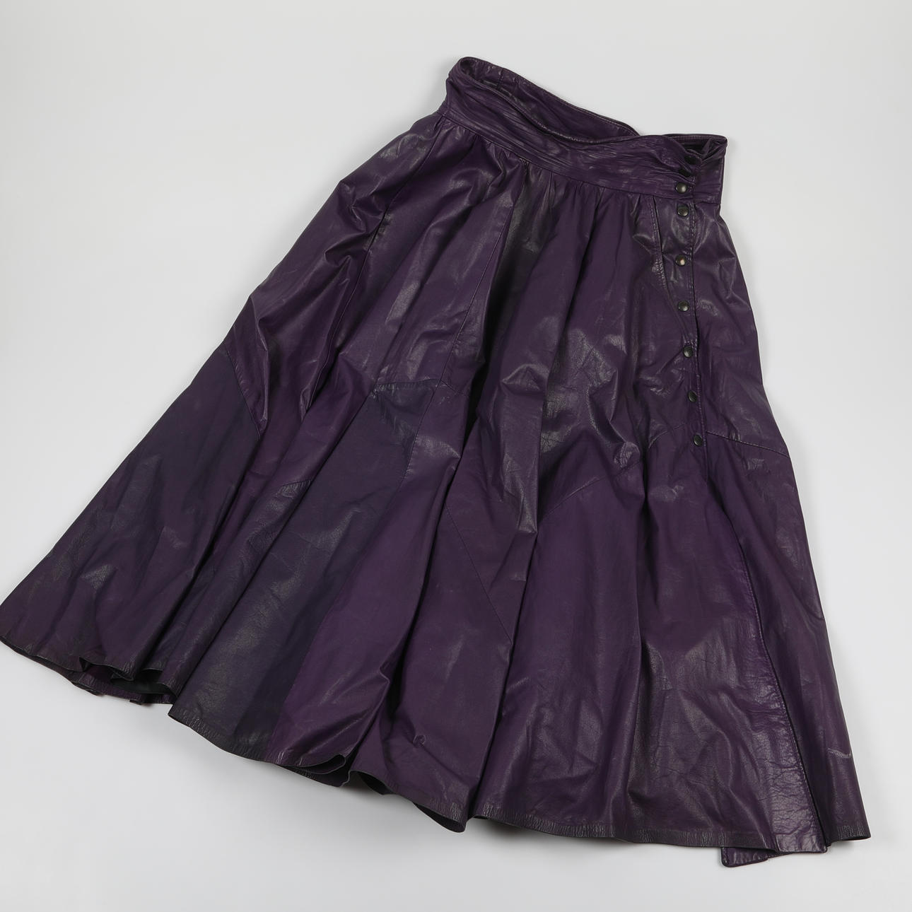 SKIRT, purple, leather, Colette.
