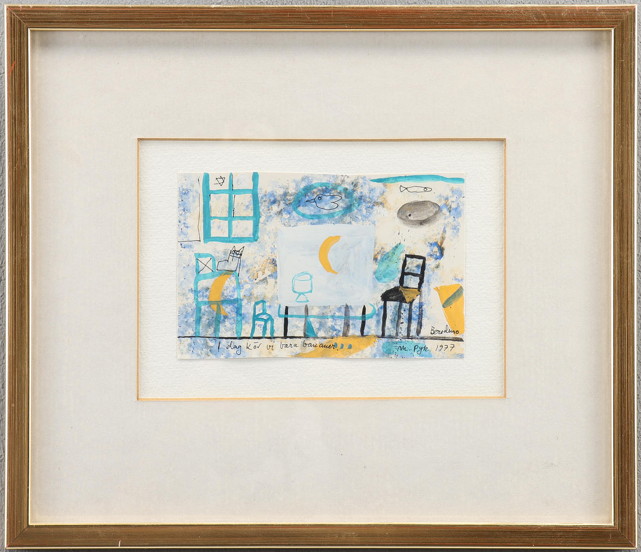 MADELEINE PYK. Mixed media, signed 1977..