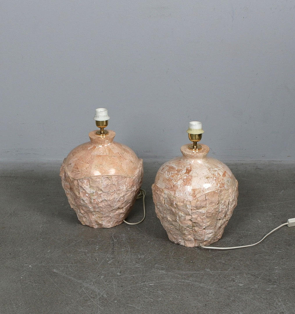 Pair of Hollywood Regency style table lamps from the 1980s, earthenware ...