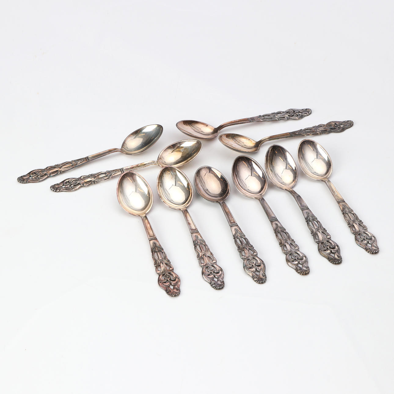 COFFEE SPOONS, 10 pcs. Silver. Weight approx. 140 grams.